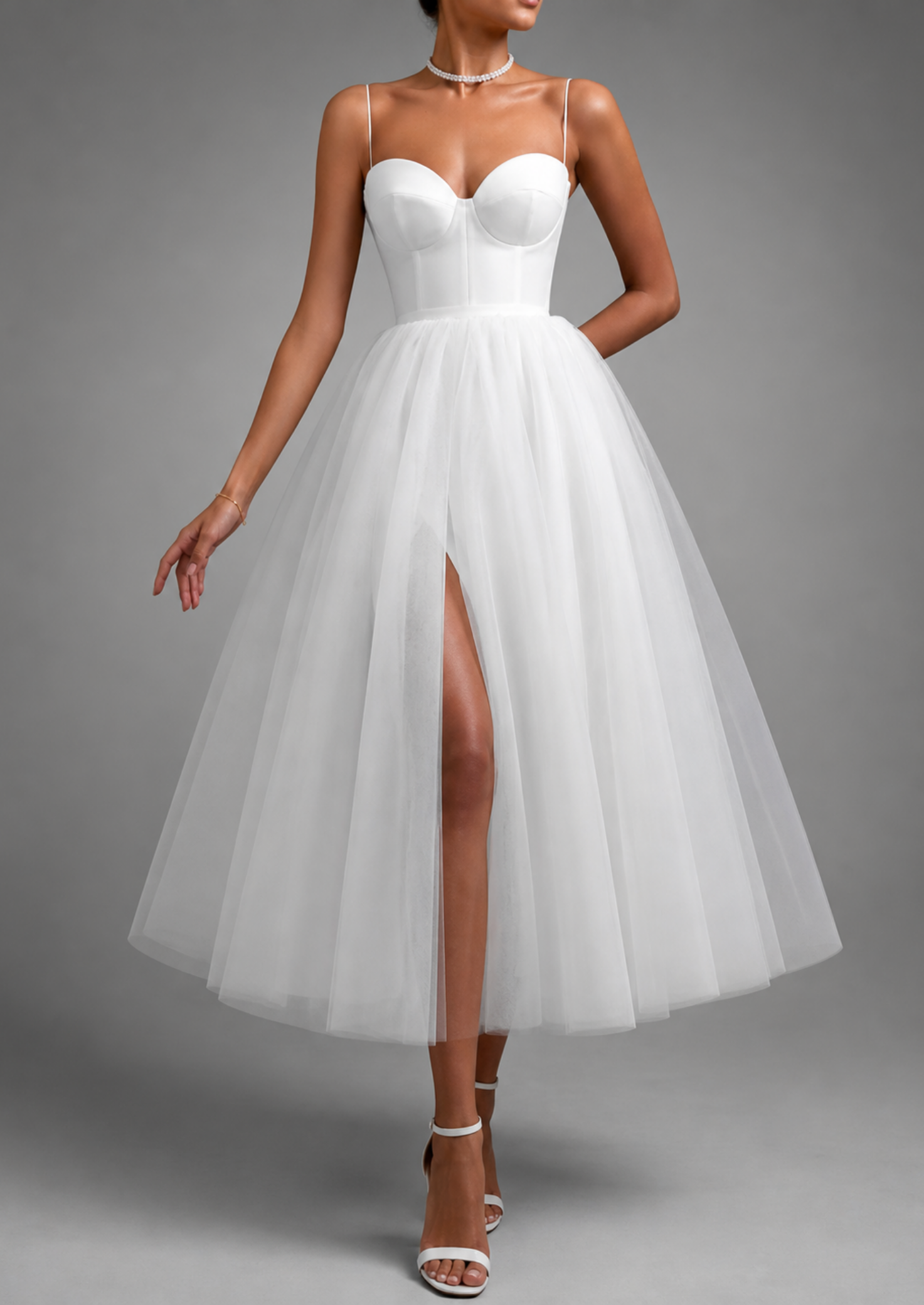 Women’s Strapless Maxi Dress with Tulle Skirt
