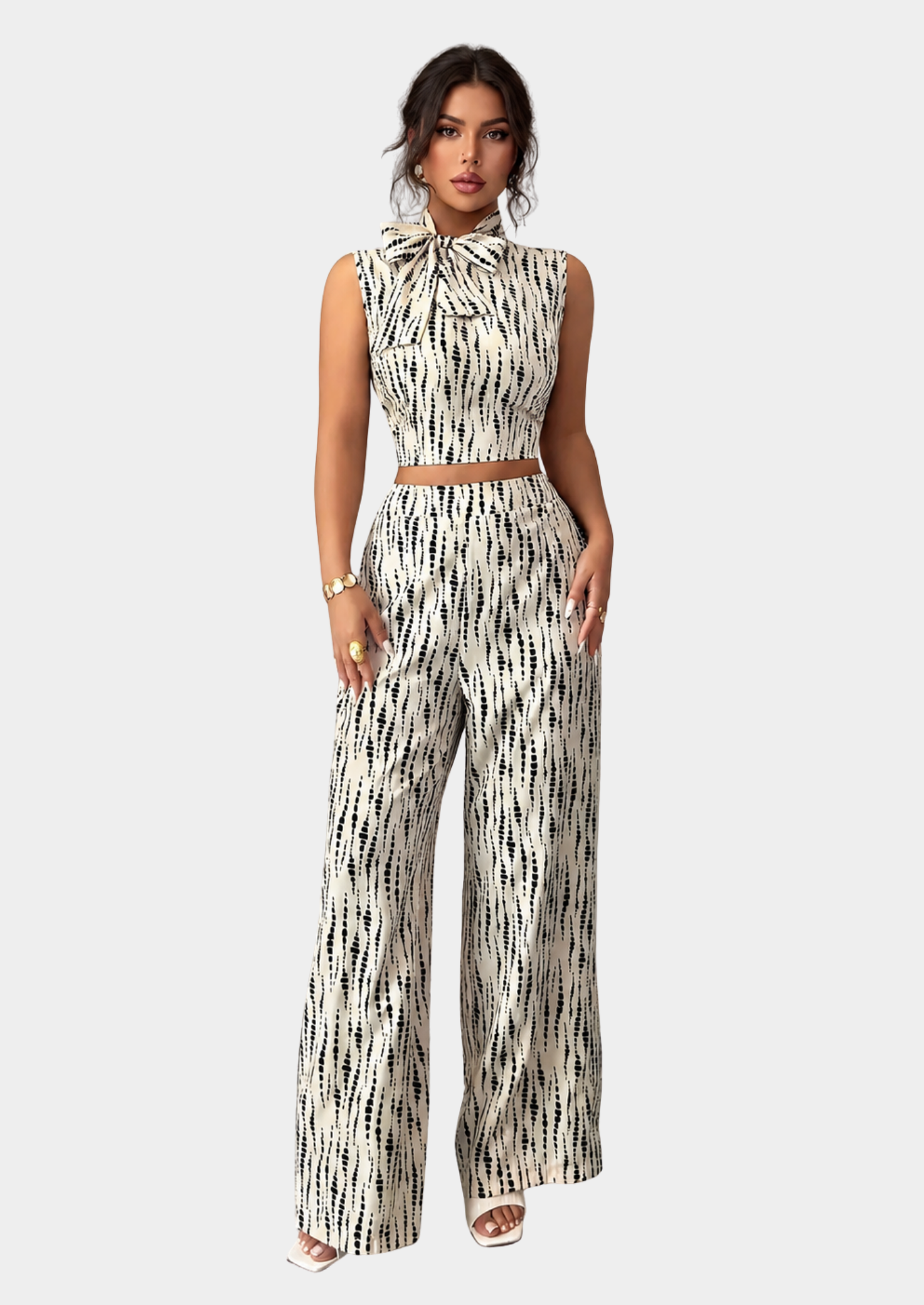 Women’s Two-Piece Set with Abstract Print