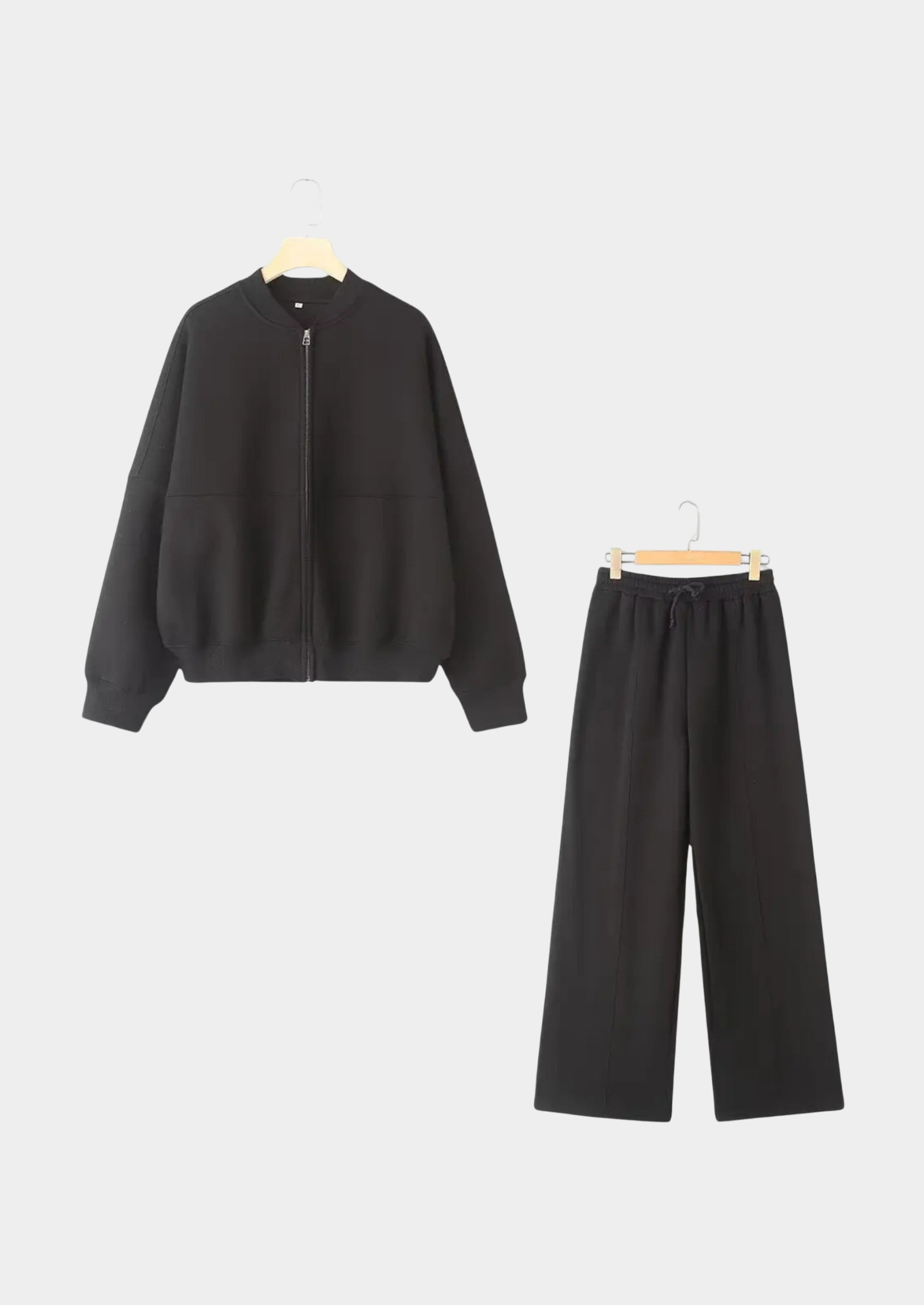 Women’s Two-Piece Set with Zip Jacket and Wide-Leg Trousers
