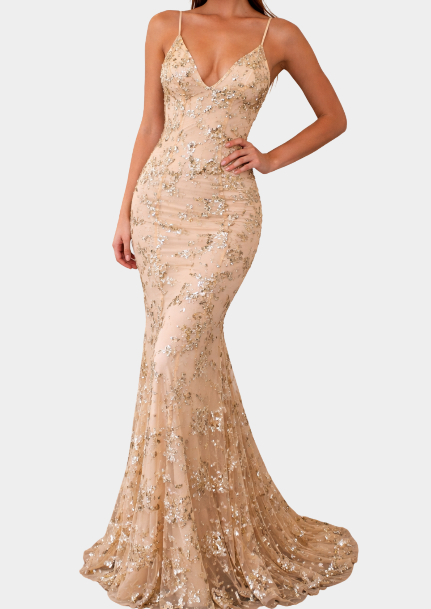 Women’s V-Neck Sequin Maxi Dress