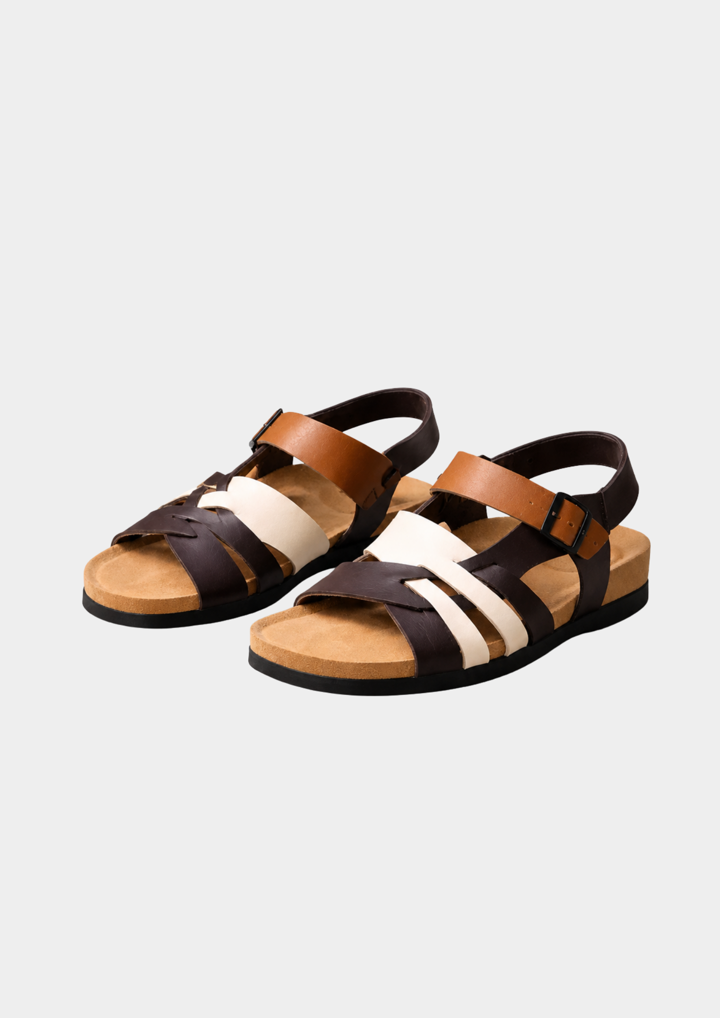 Men’s Strap Sandals with Buckle Closures