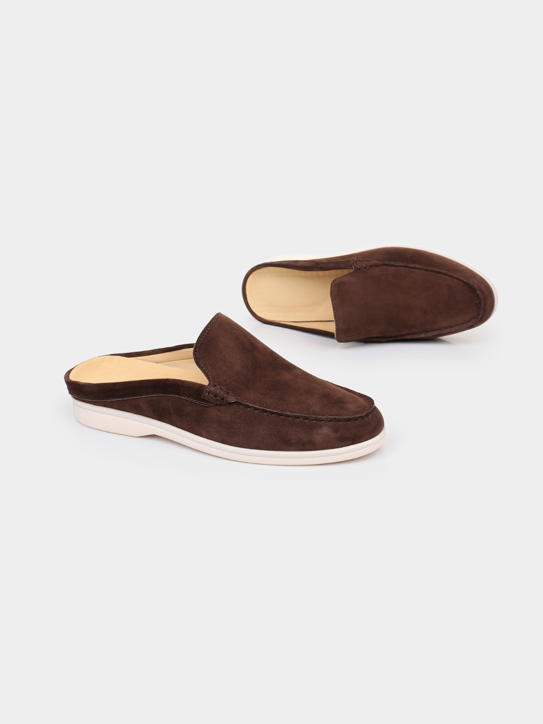 Men’s Backless Loafers with Contrast Sole
