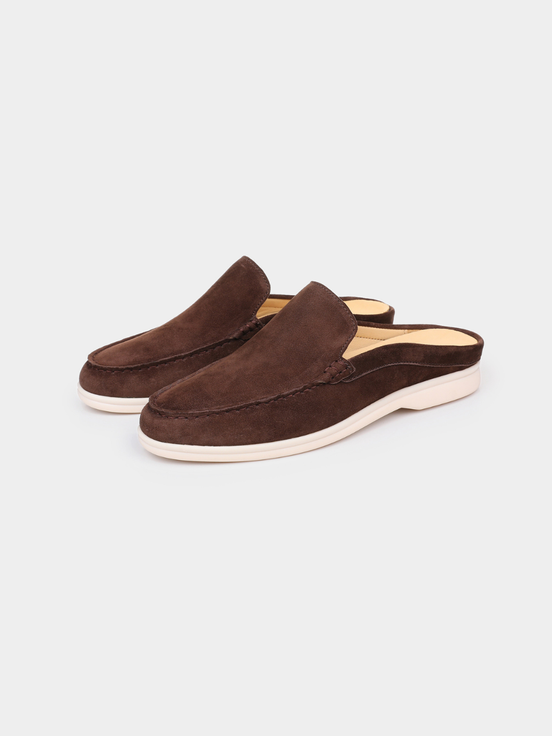 Men’s Backless Loafers with Contrast Sole