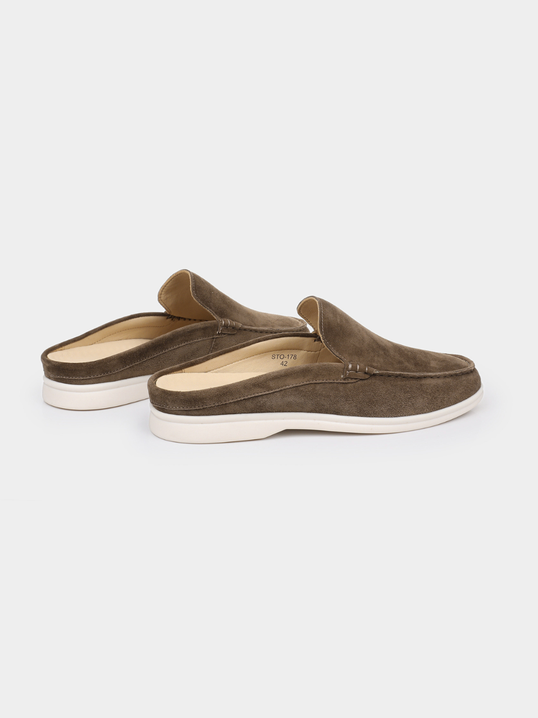 Men’s Backless Loafers with Contrast Sole