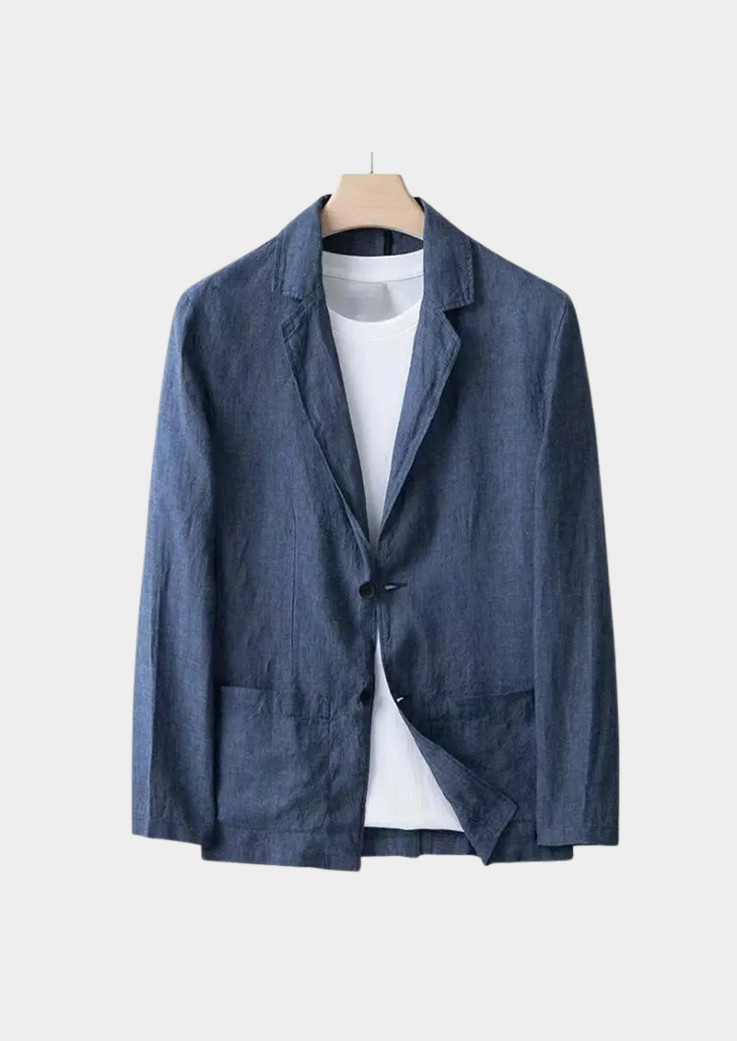 Men’s Blazer and Trouser Set with Single-Breasted Closure