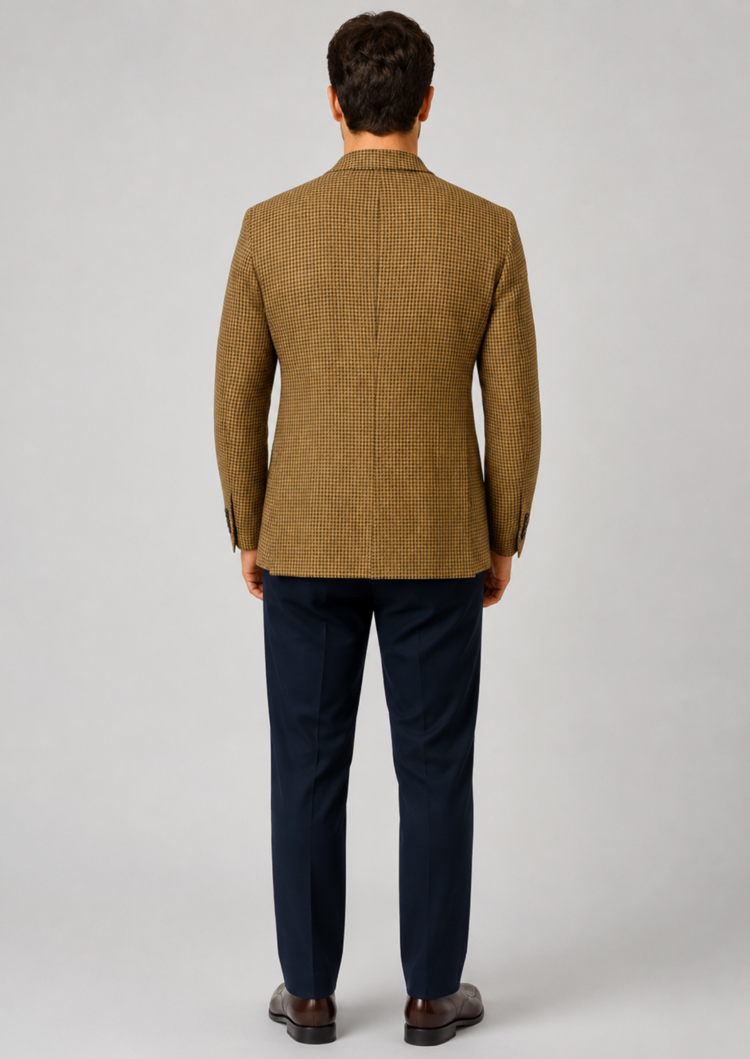 Men’s Check Blazer with Notch Lapel