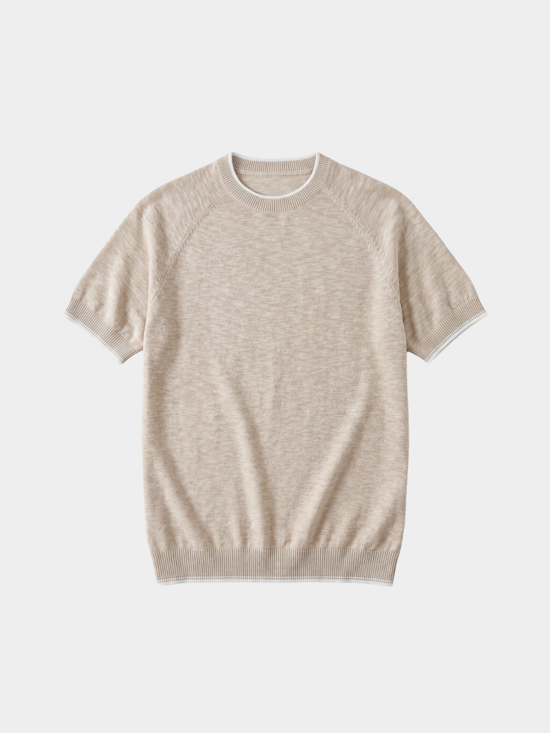 Men’s Contrast Trim T-Shirt with Ribbed Hem