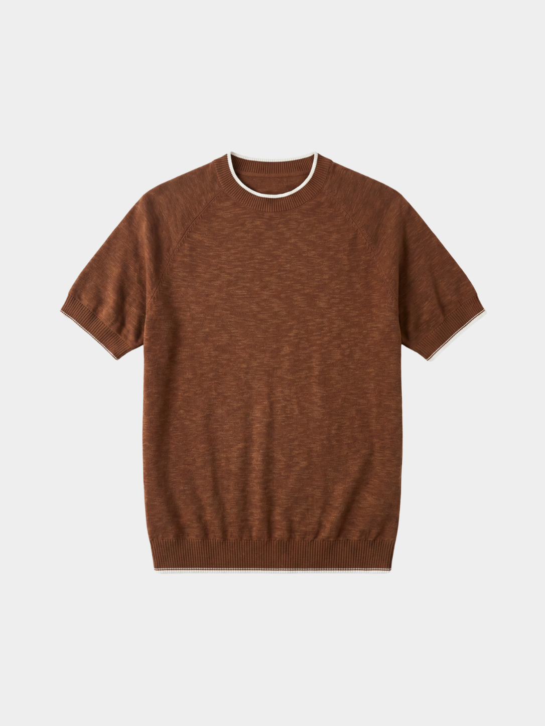 Men’s Contrast Trim T-Shirt with Ribbed Hem