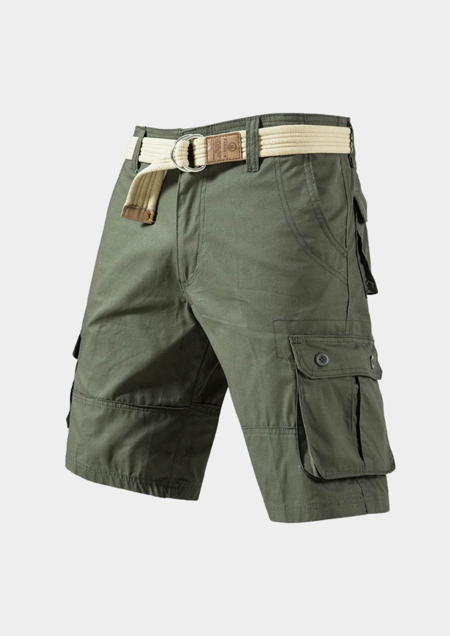 Men’s Cotton Cargo Shorts with Knee-Length Fit