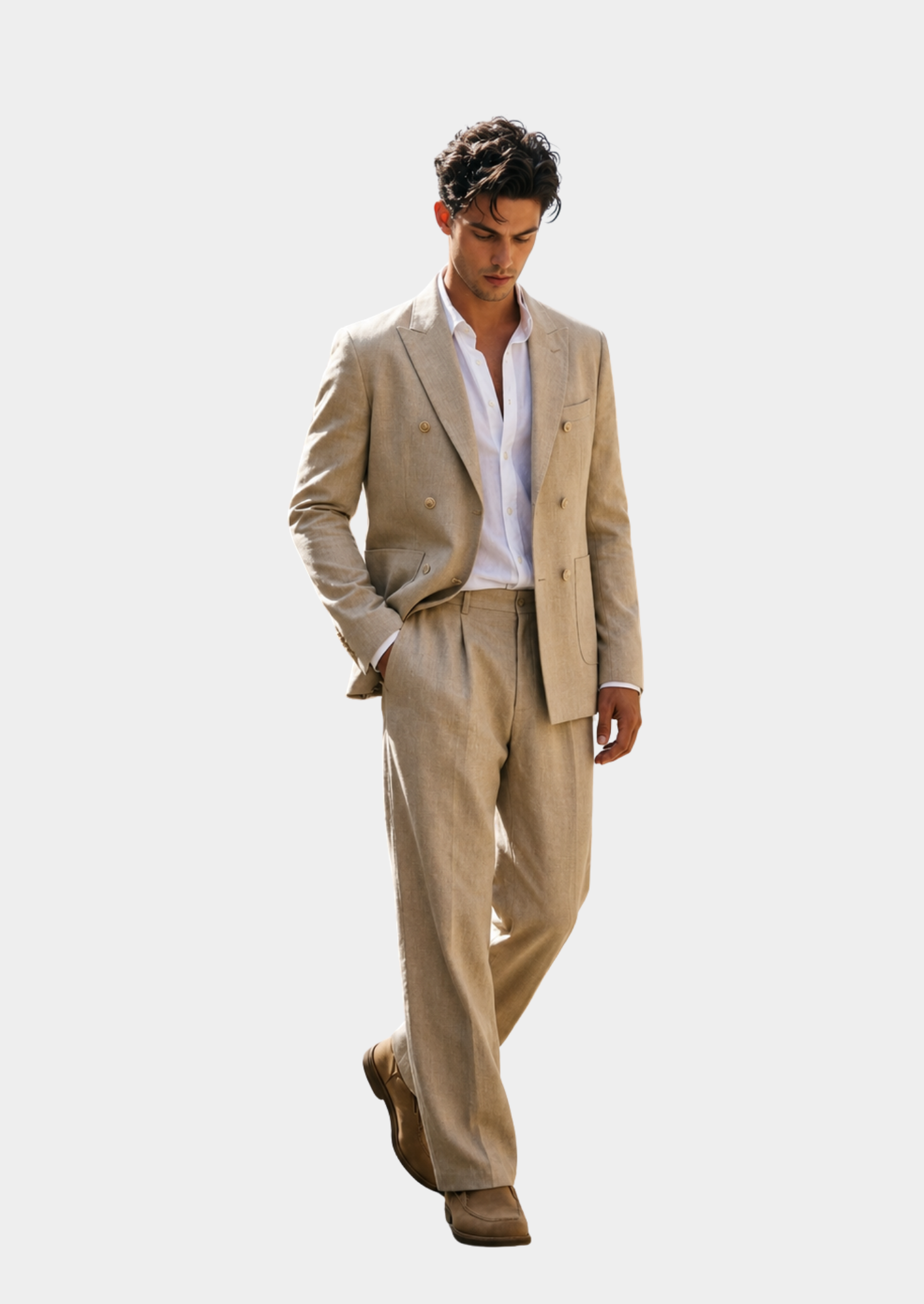 Men’s Double Breasted Blazer and Pants Set