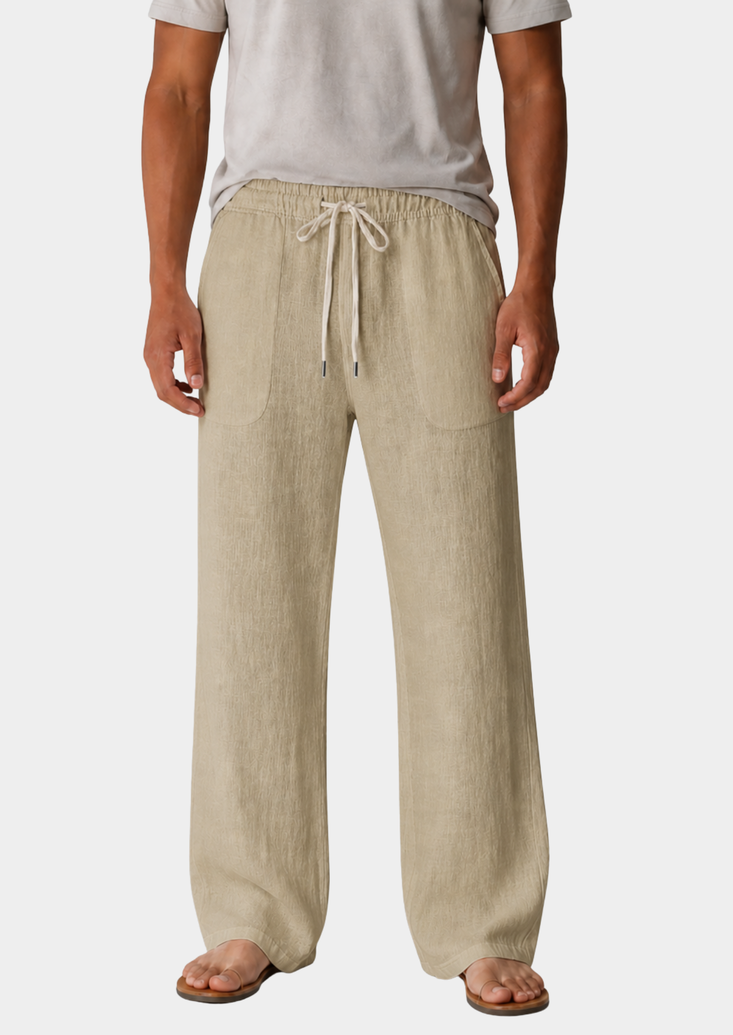 Men’s Drawstring Waist Straight Leg Pants