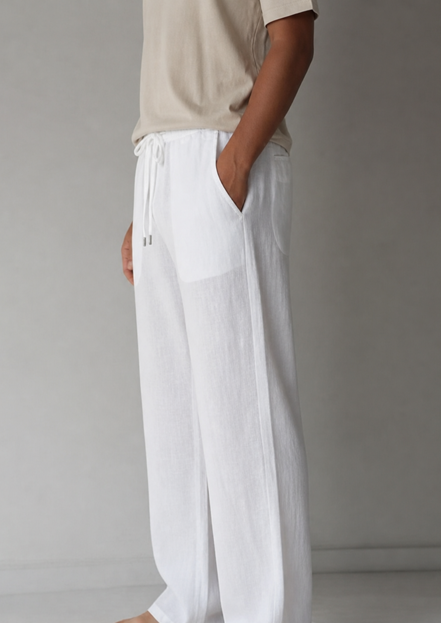 Men’s Drawstring Waist Straight Leg Pants