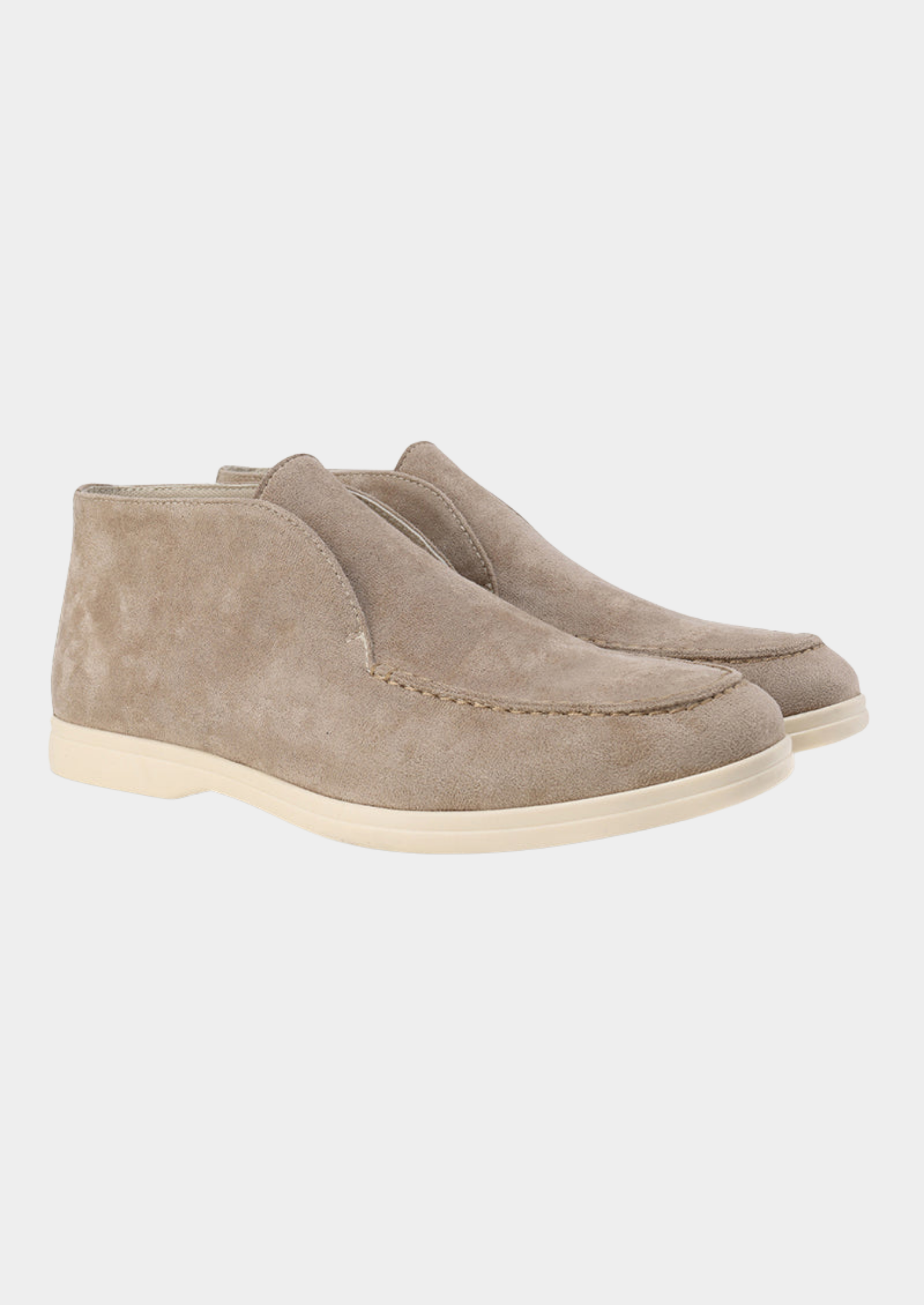 Men’s High Suede Slip-On Loafers with Contrast Sole
