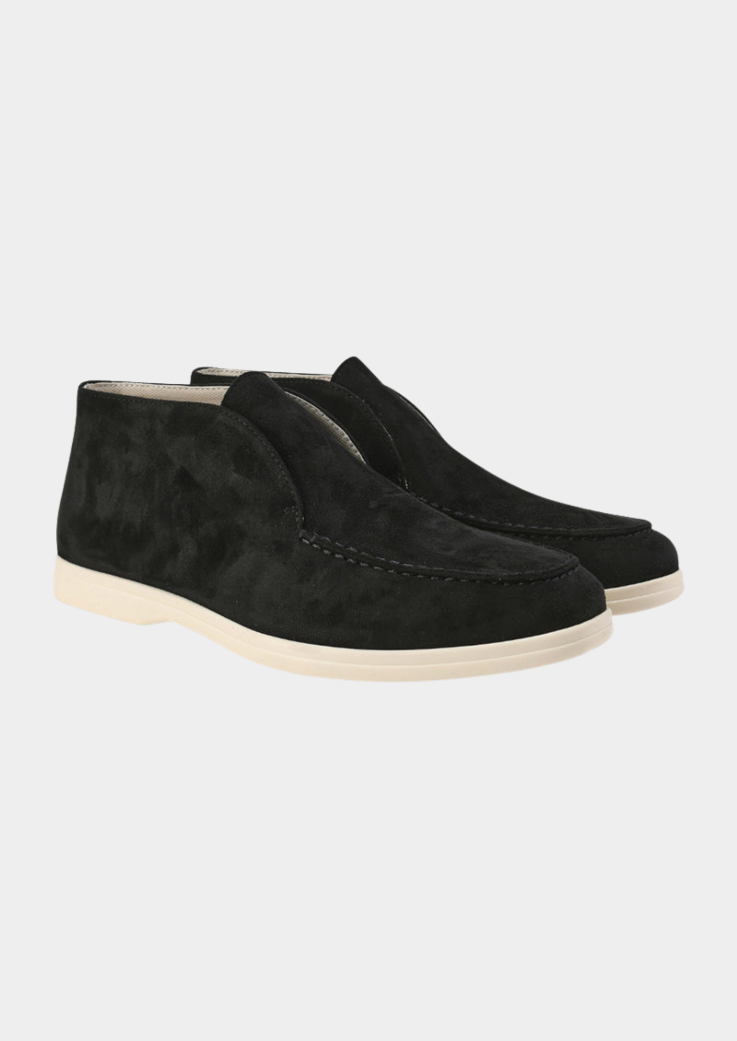 Men’s High Suede Slip-On Loafers with Contrast Sole