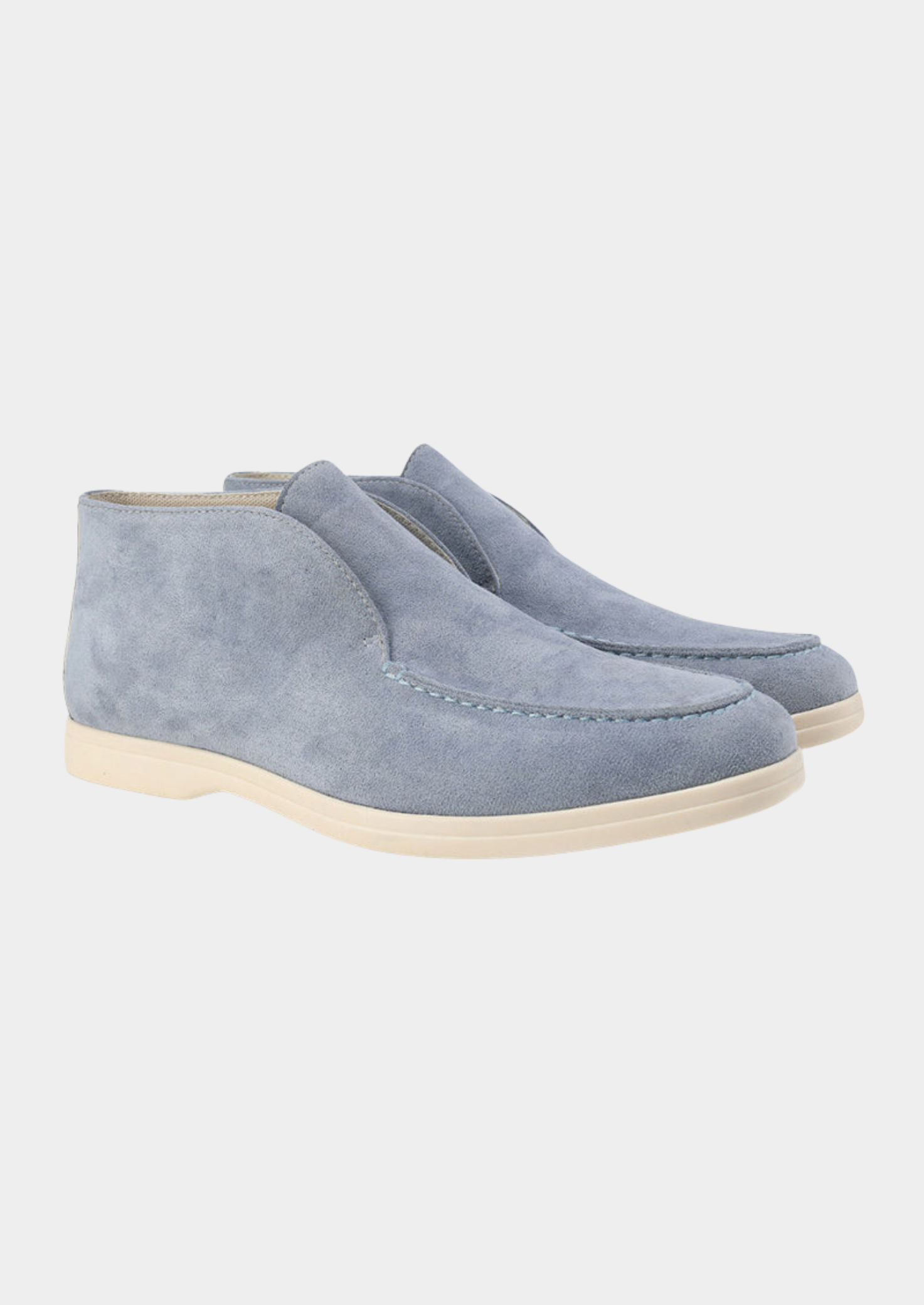 Men’s High Suede Slip-On Loafers with Contrast Sole