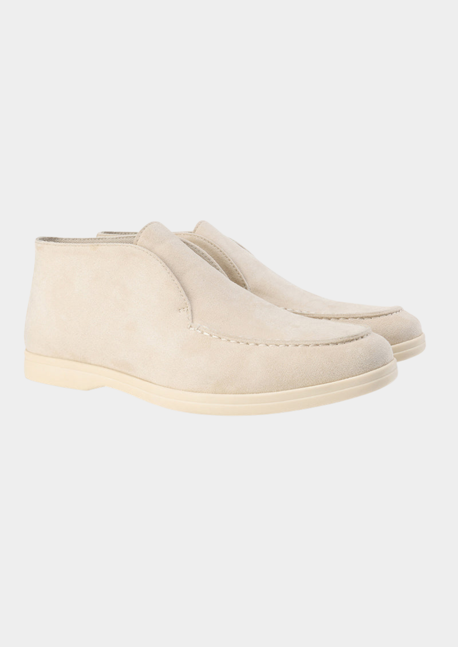 Men’s High Suede Slip-On Loafers with Contrast Sole
