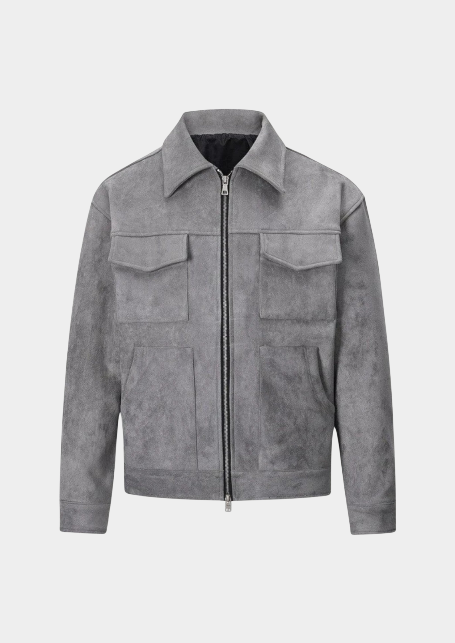 Men’s Jacket with Textured Finish and Button Front