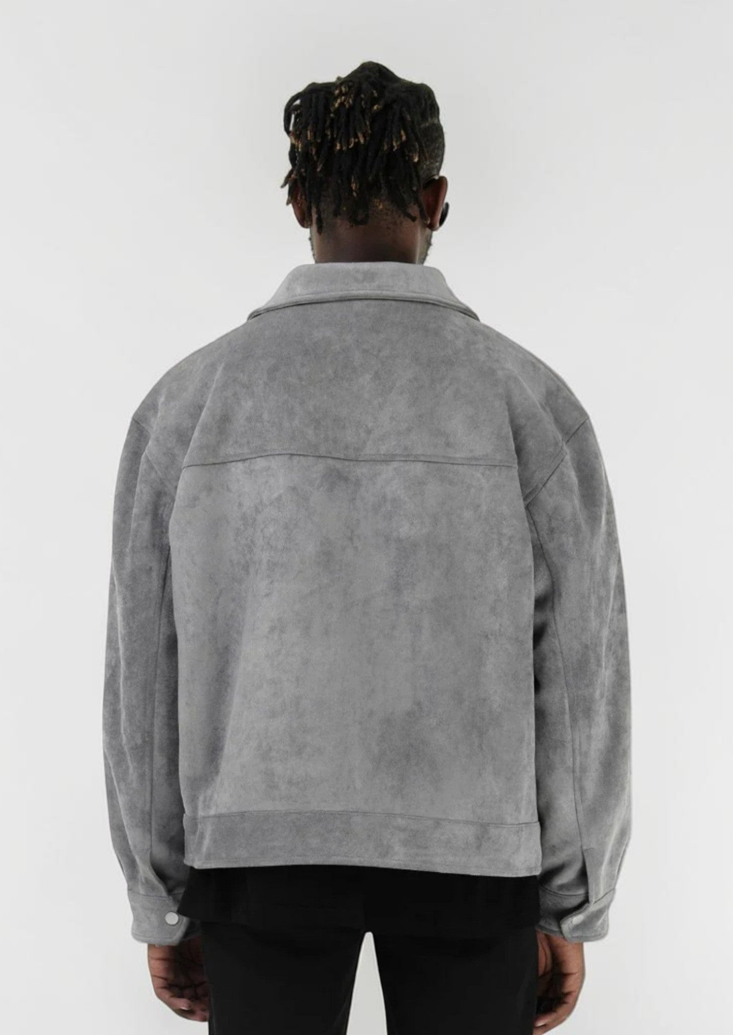 Men’s Jacket with Textured Finish and Button Front