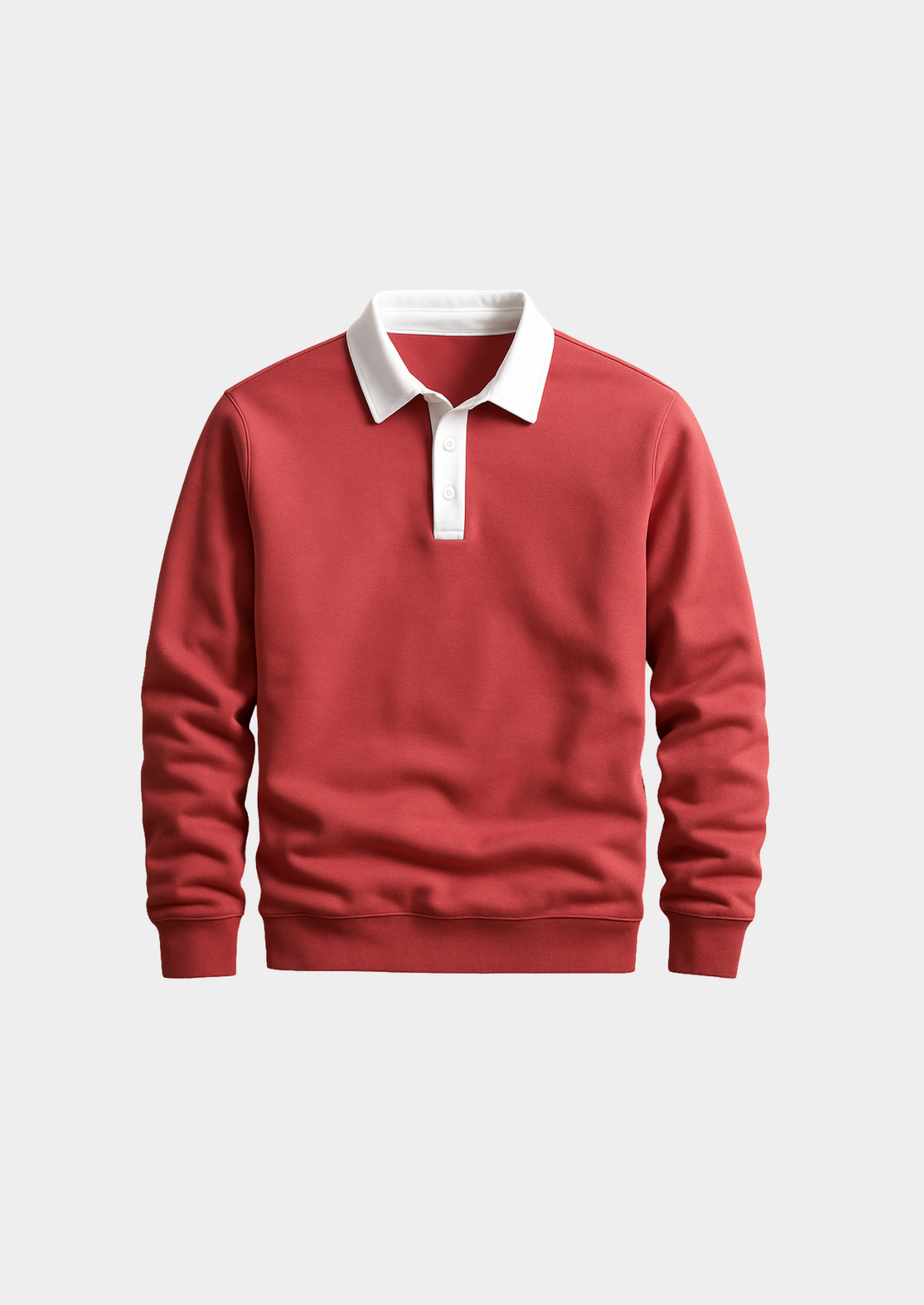 Men’s Knit Polo Shirt with Collar and Button Placket