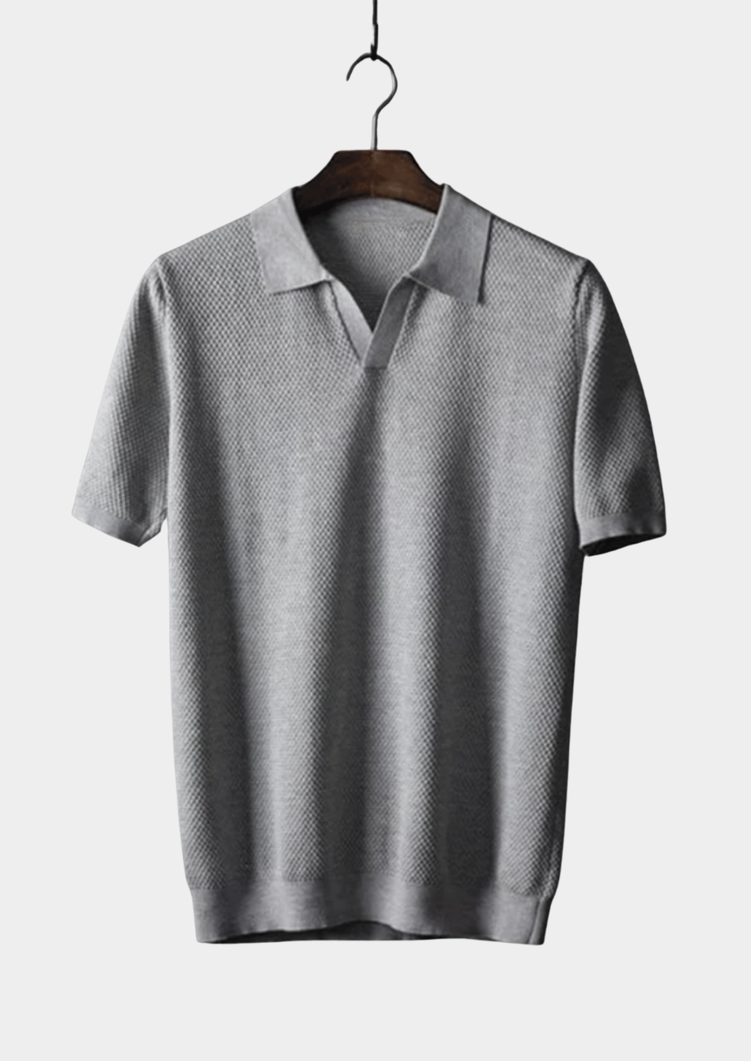 Men’s Knit Polo Shirt with Collar and Short Sleeves