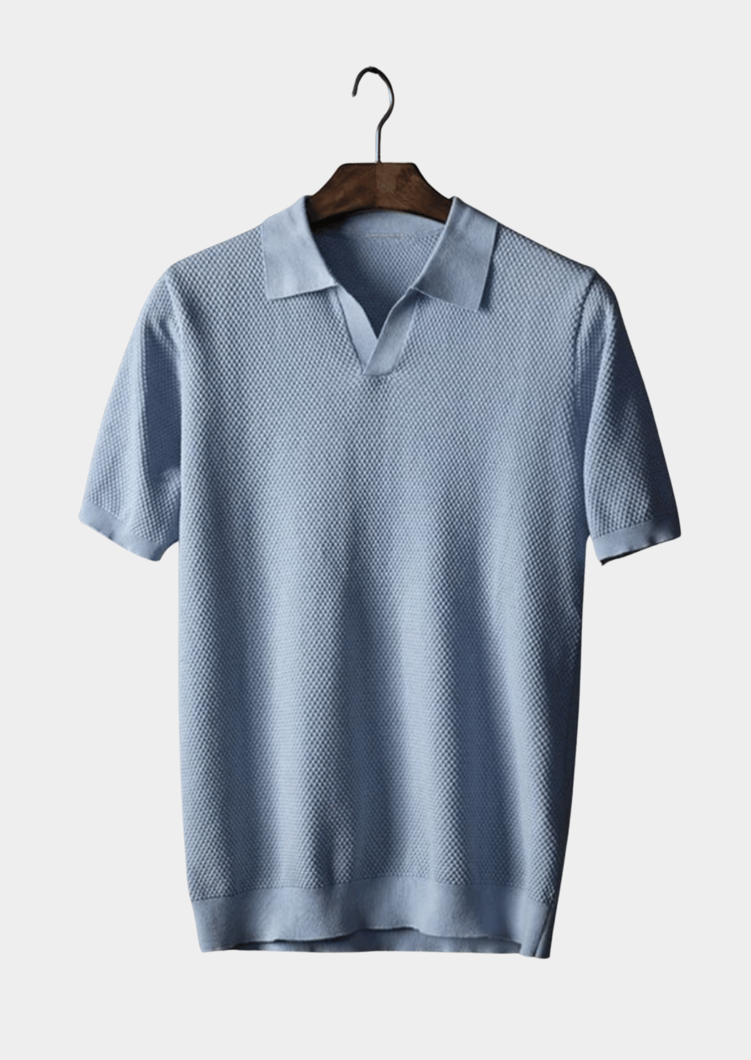 Men’s Knit Polo Shirt with Collar and Short Sleeves