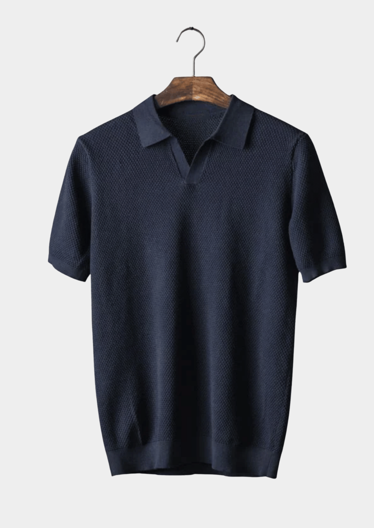 Men’s Knit Polo Shirt with Collar and Short Sleeves