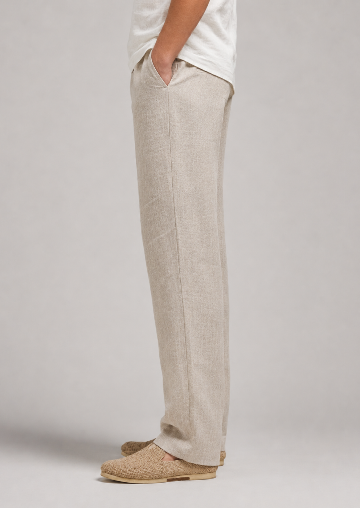 Men’s Lightweight Linen Pants with Straight Leg and Relaxed Fit