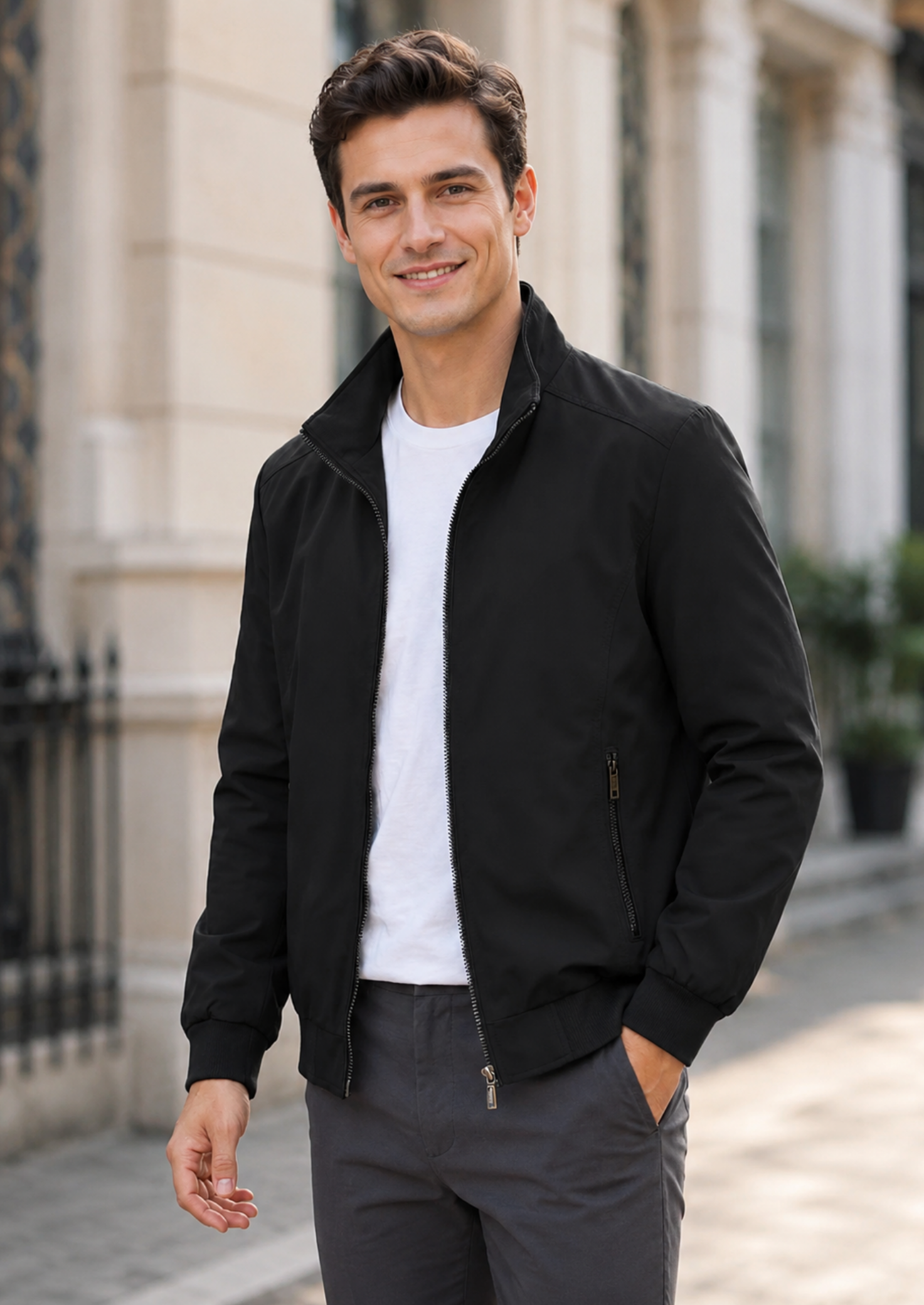Men’s Lightweight Summer Jacket with Zip Front