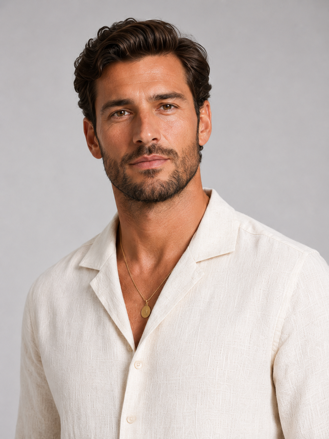 Men’s Linen-Style Shirt and Straight-Leg Trouser Set