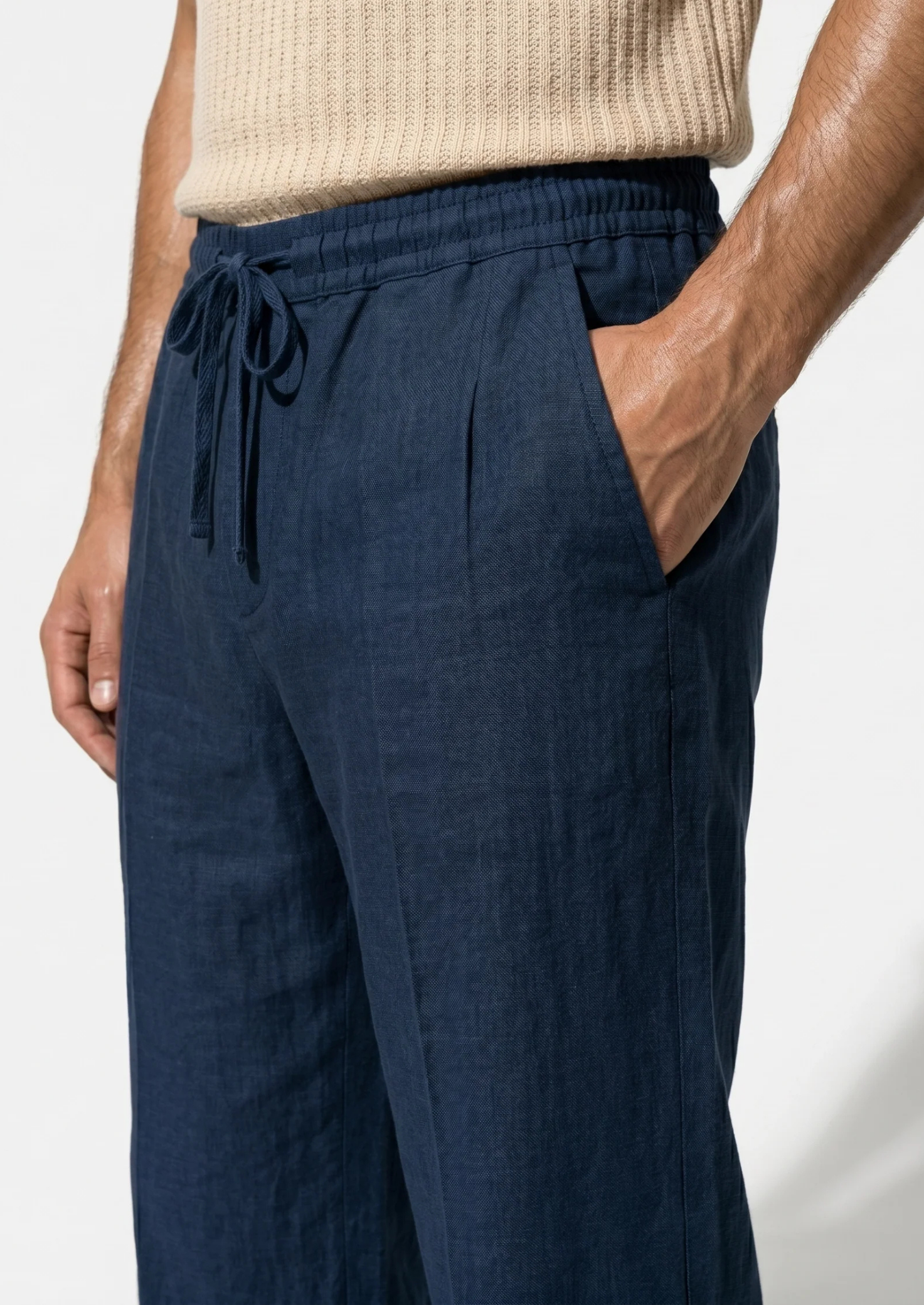 Men’s Linen Trousers with Drawstring Waist