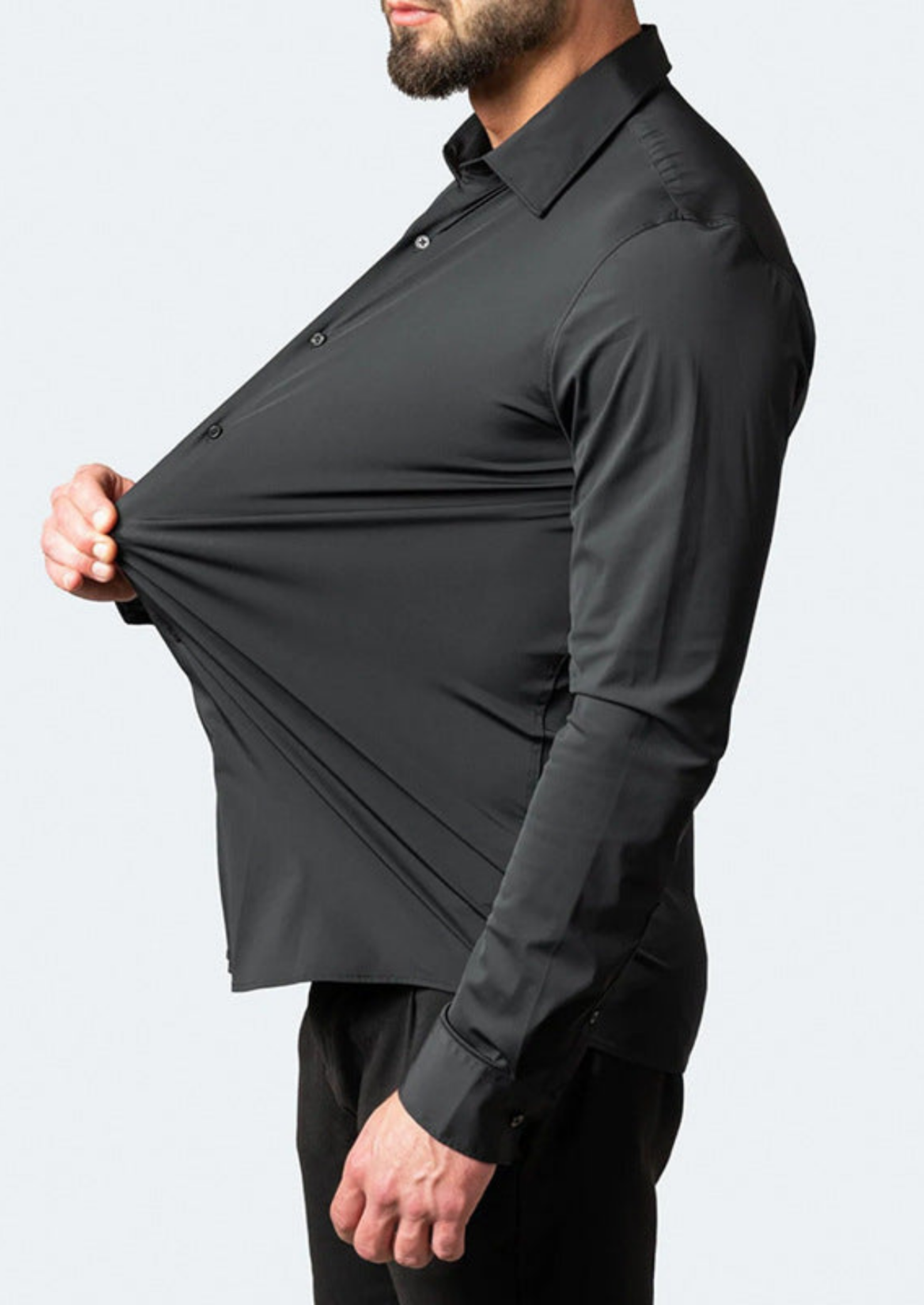 Men’s Long Sleeve Dress Shirt with Button Front and Collar