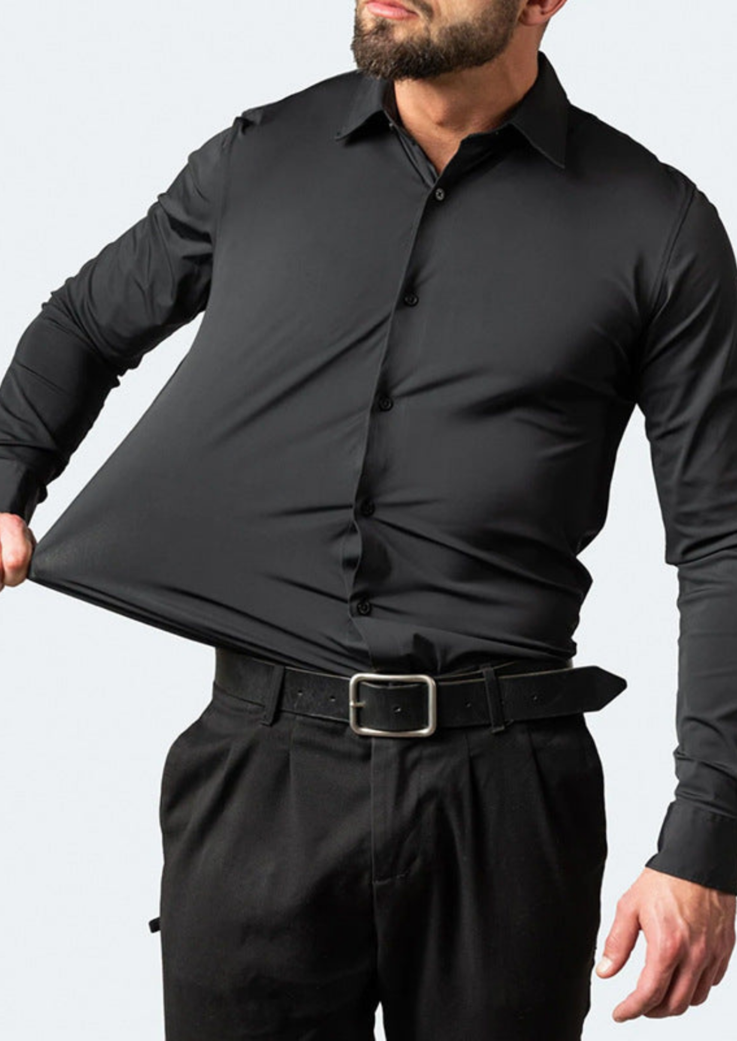 Men’s Long Sleeve Dress Shirt with Button Front and Collar
