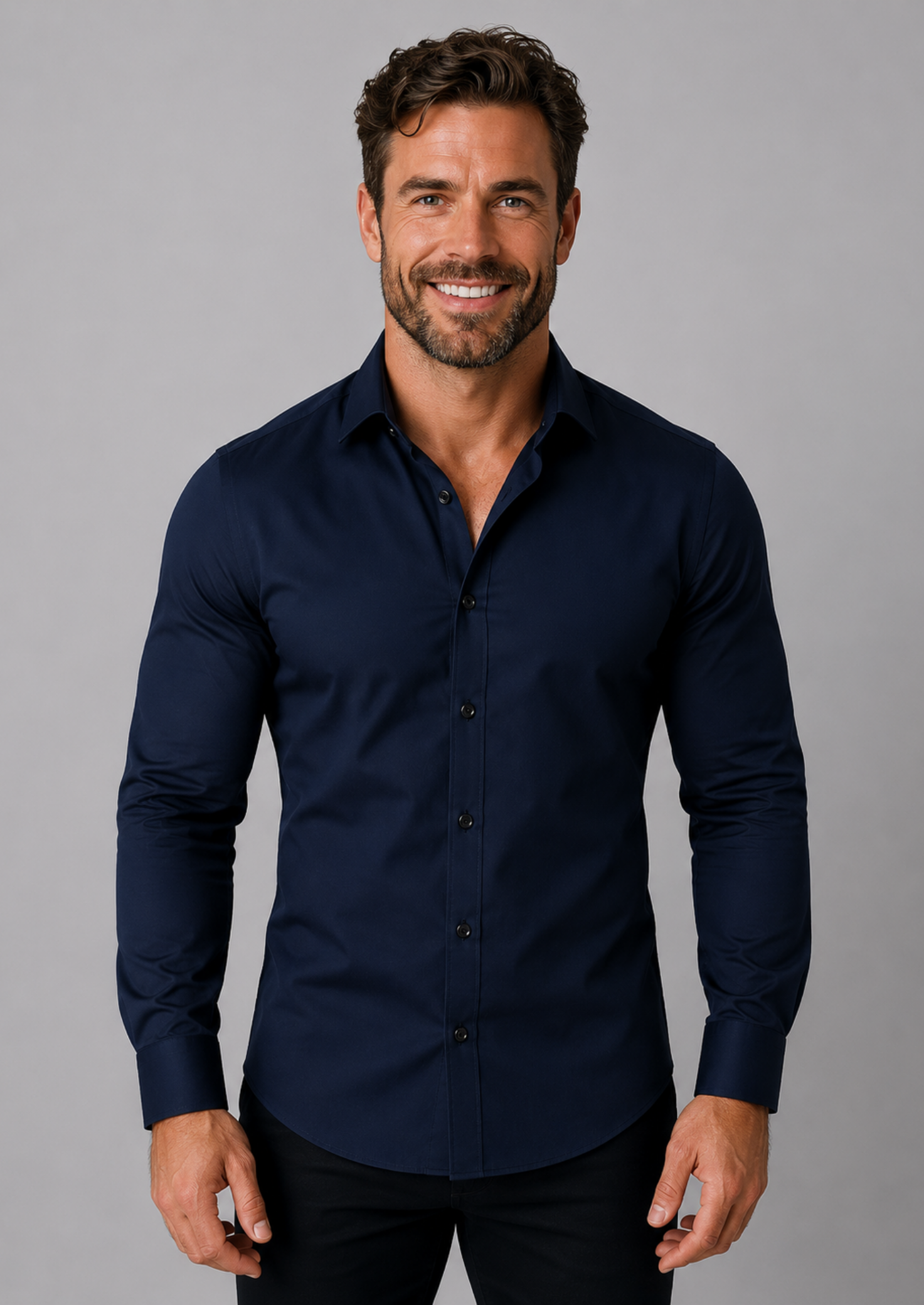 Men’s Long Sleeve Shirt with Button Closure