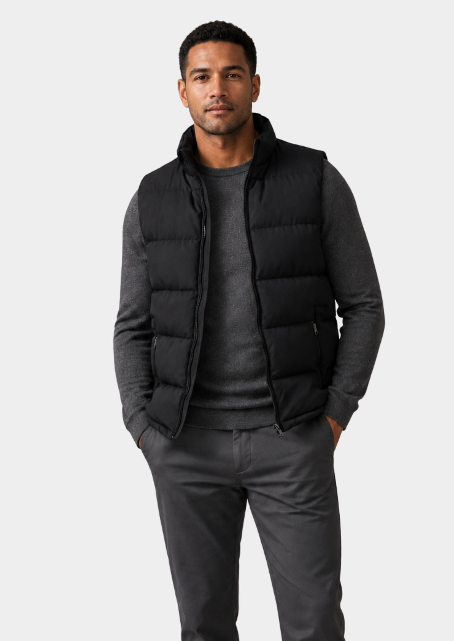 Men’s Quilted Bodywarmer with Zip Closure and Side Pockets