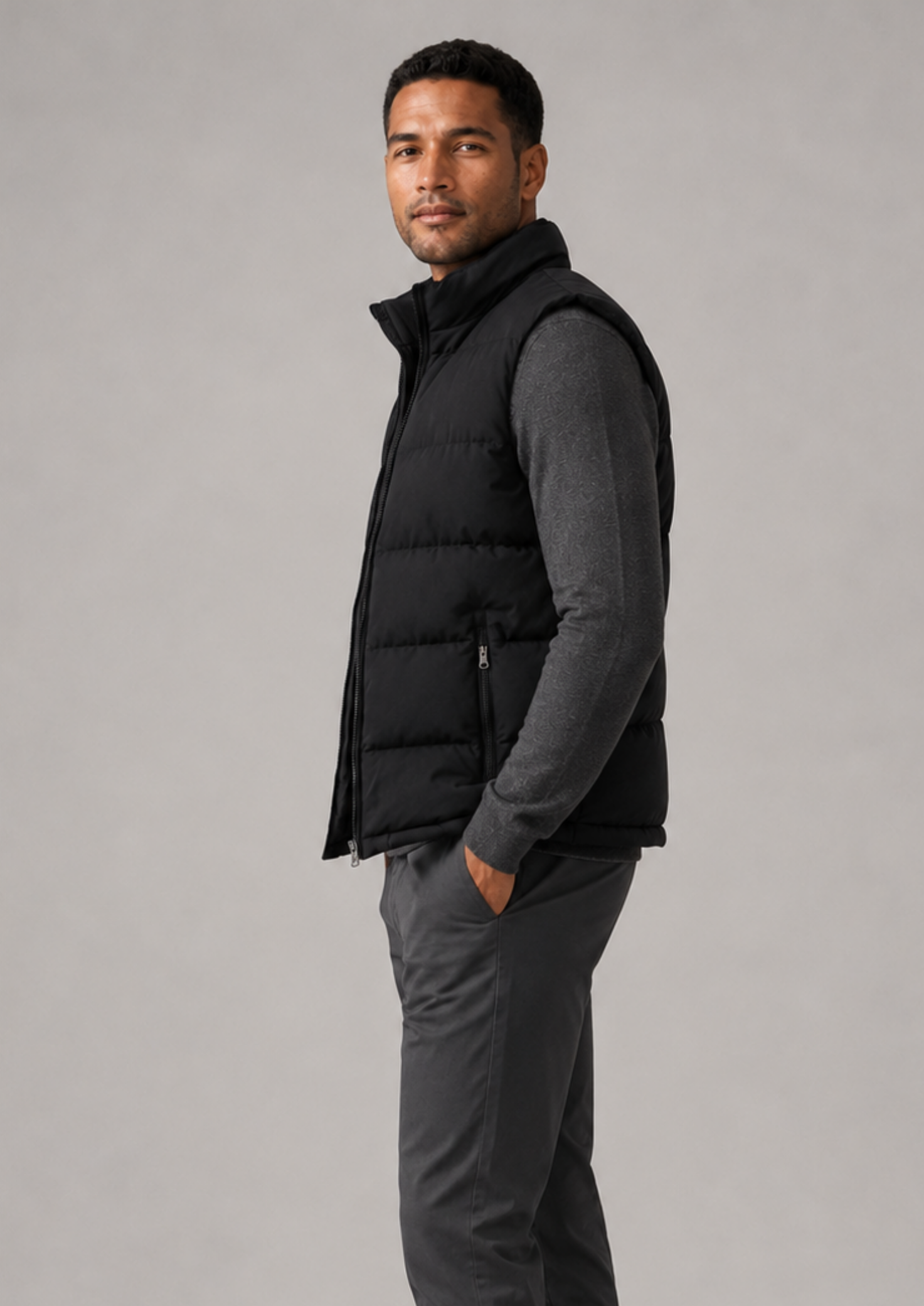 Men’s Quilted Bodywarmer with Zip Closure and Side Pockets