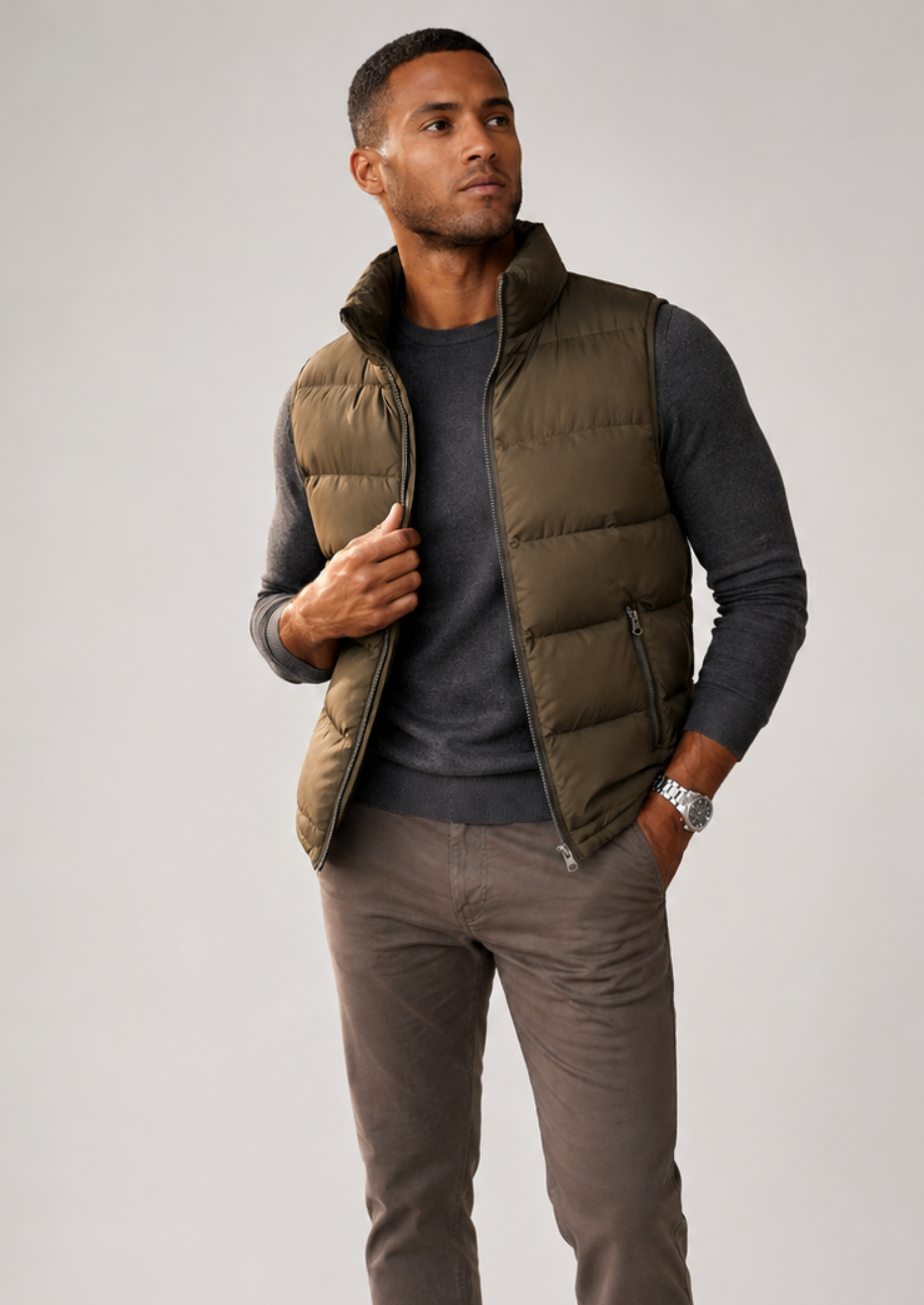 Men’s Quilted Bodywarmer with Zip Closure and Side Pockets