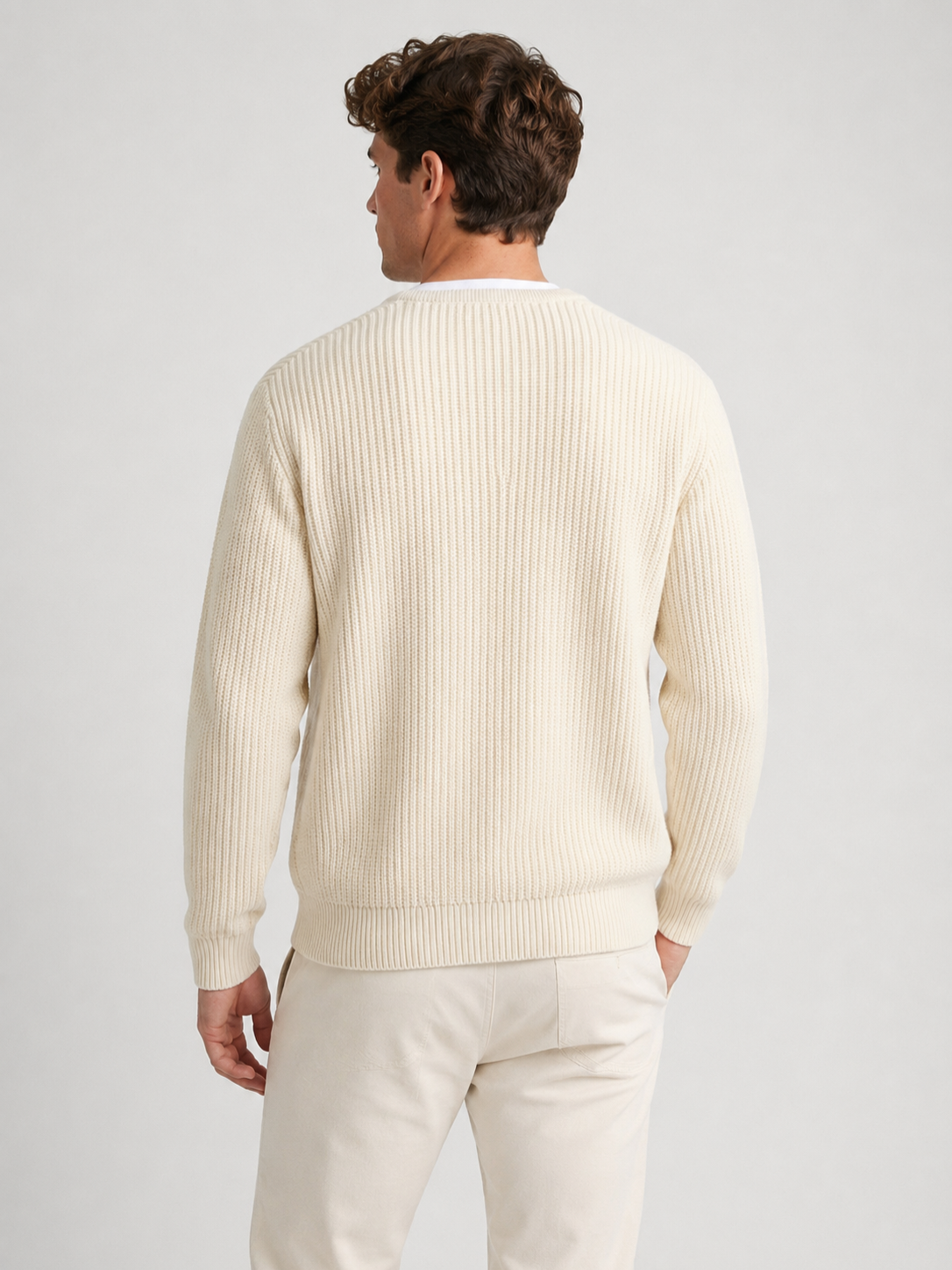Men’s Ribbed Knit Cardigan with Zip Closure