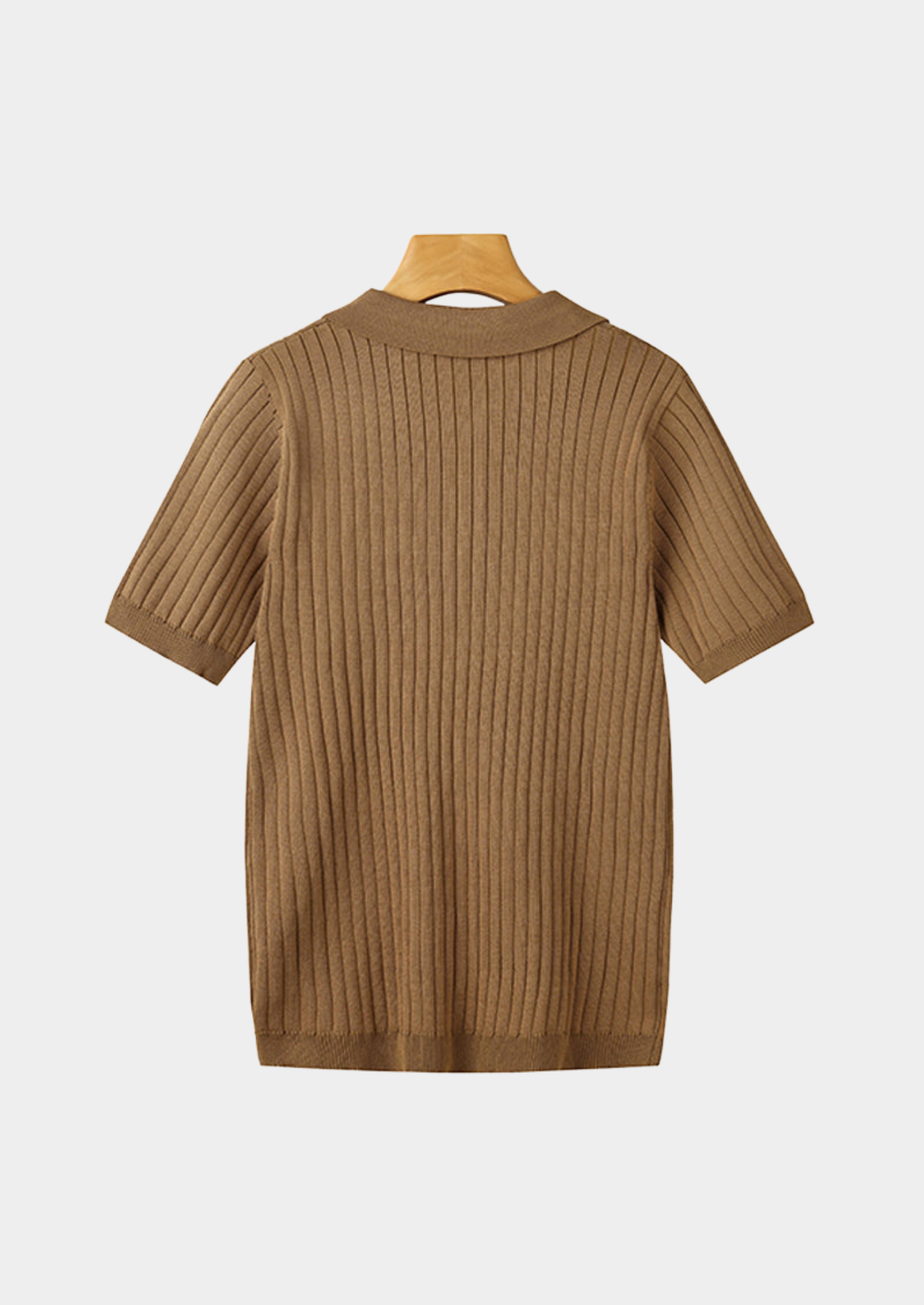 Men’s Ribbed Polo Shirt with Short Sleeves