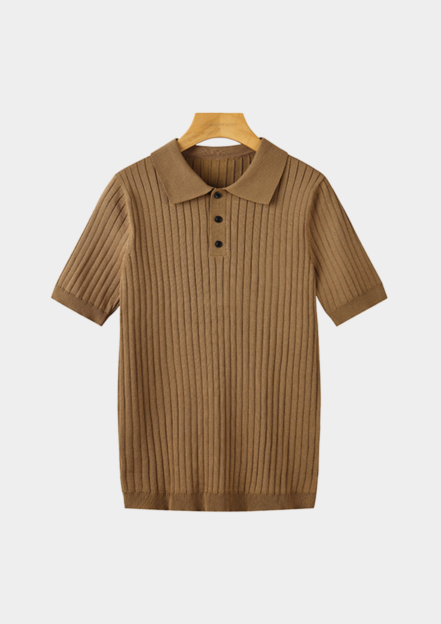 Men’s Ribbed Polo Shirt with Short Sleeves