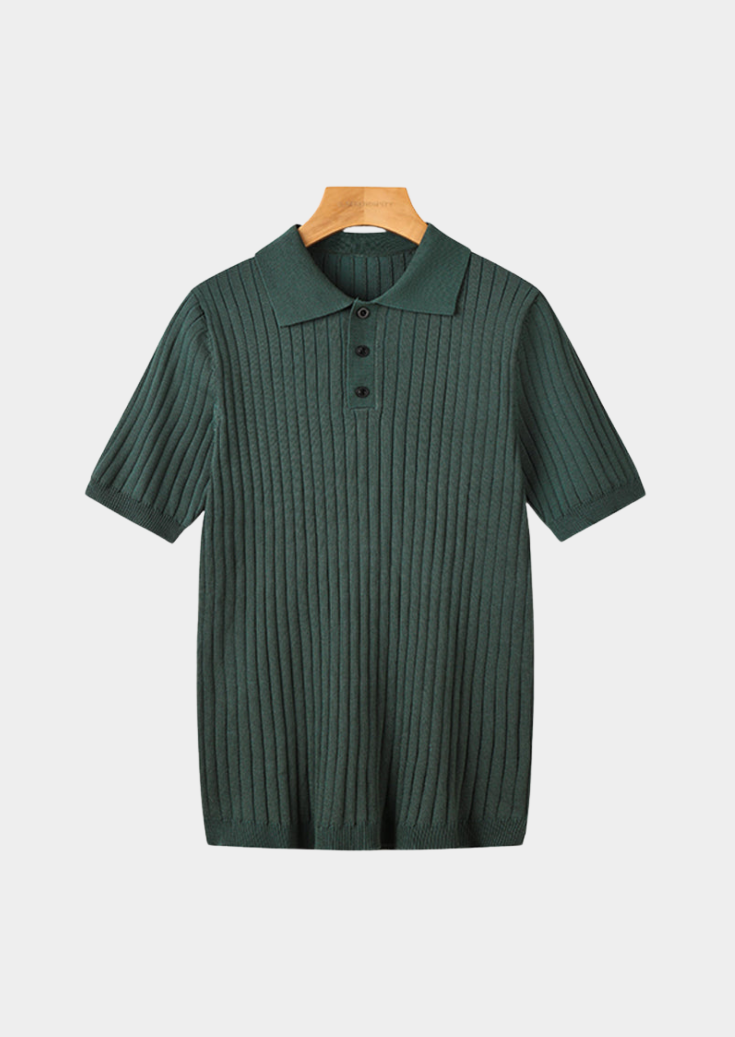 Men’s Ribbed Polo Shirt with Short Sleeves