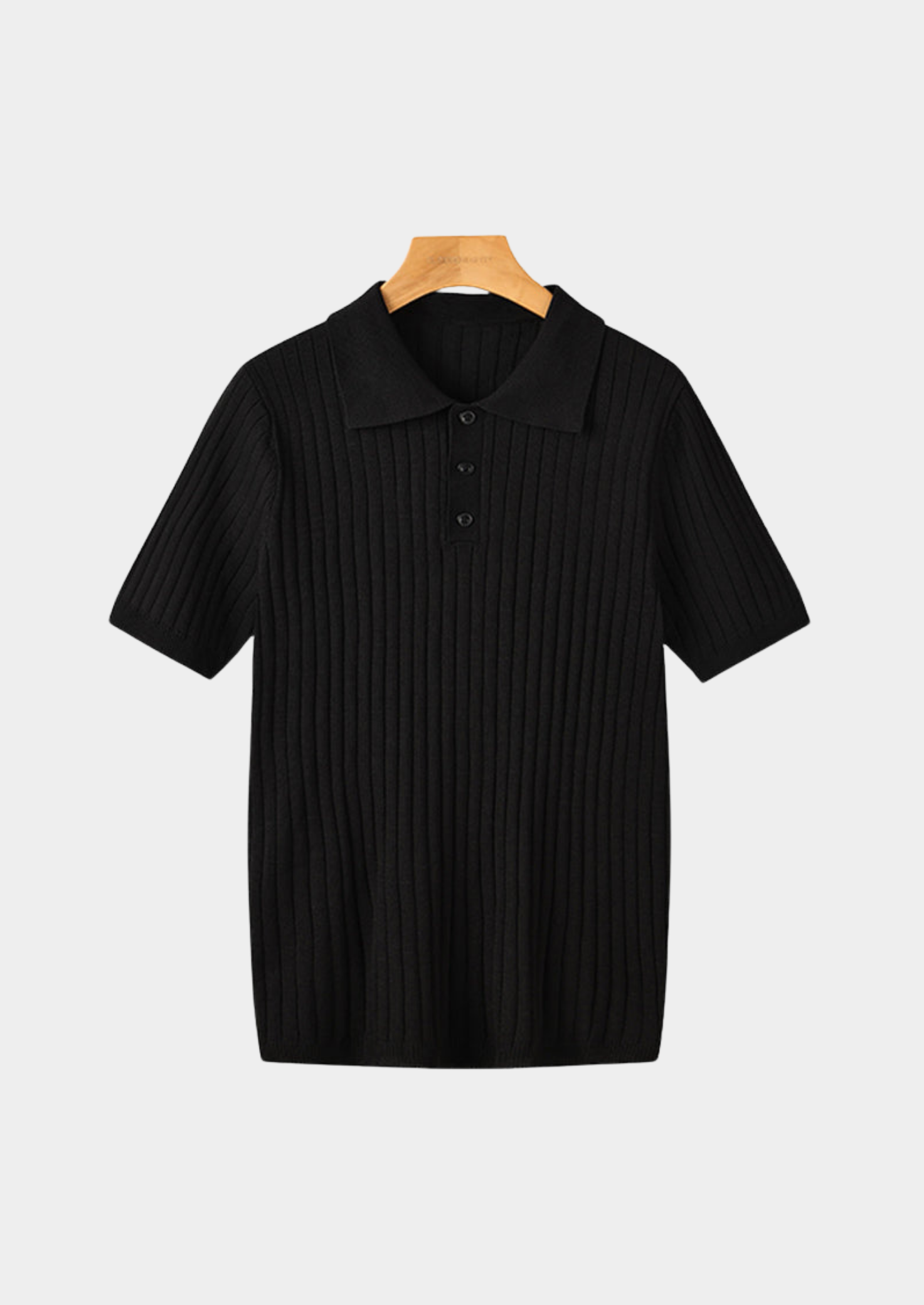 Men’s Ribbed Polo Shirt with Short Sleeves