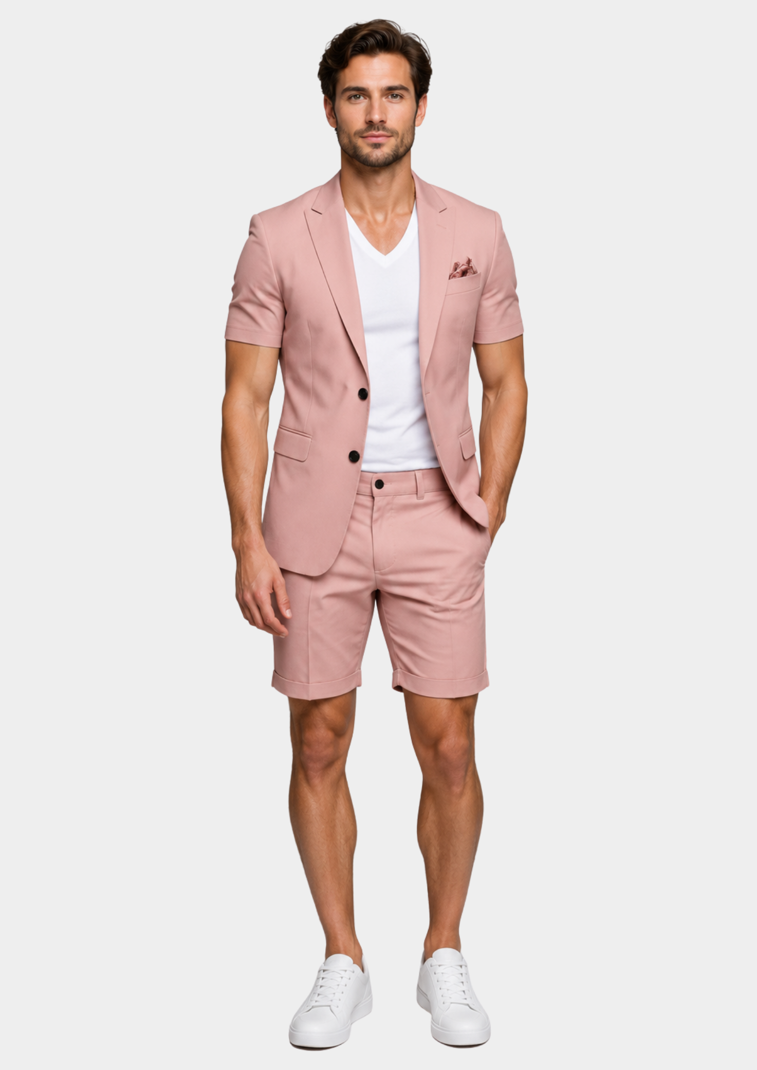 Men’s Short Sleeve Blazer and Shorts Set