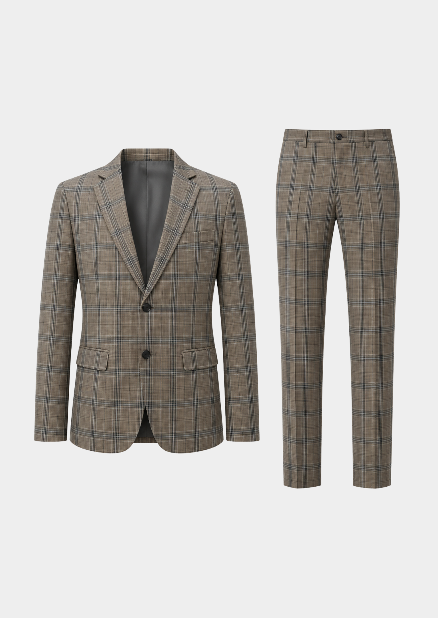 Men’s Striped Two-Piece Suit Set with Single-Breasted Blazer