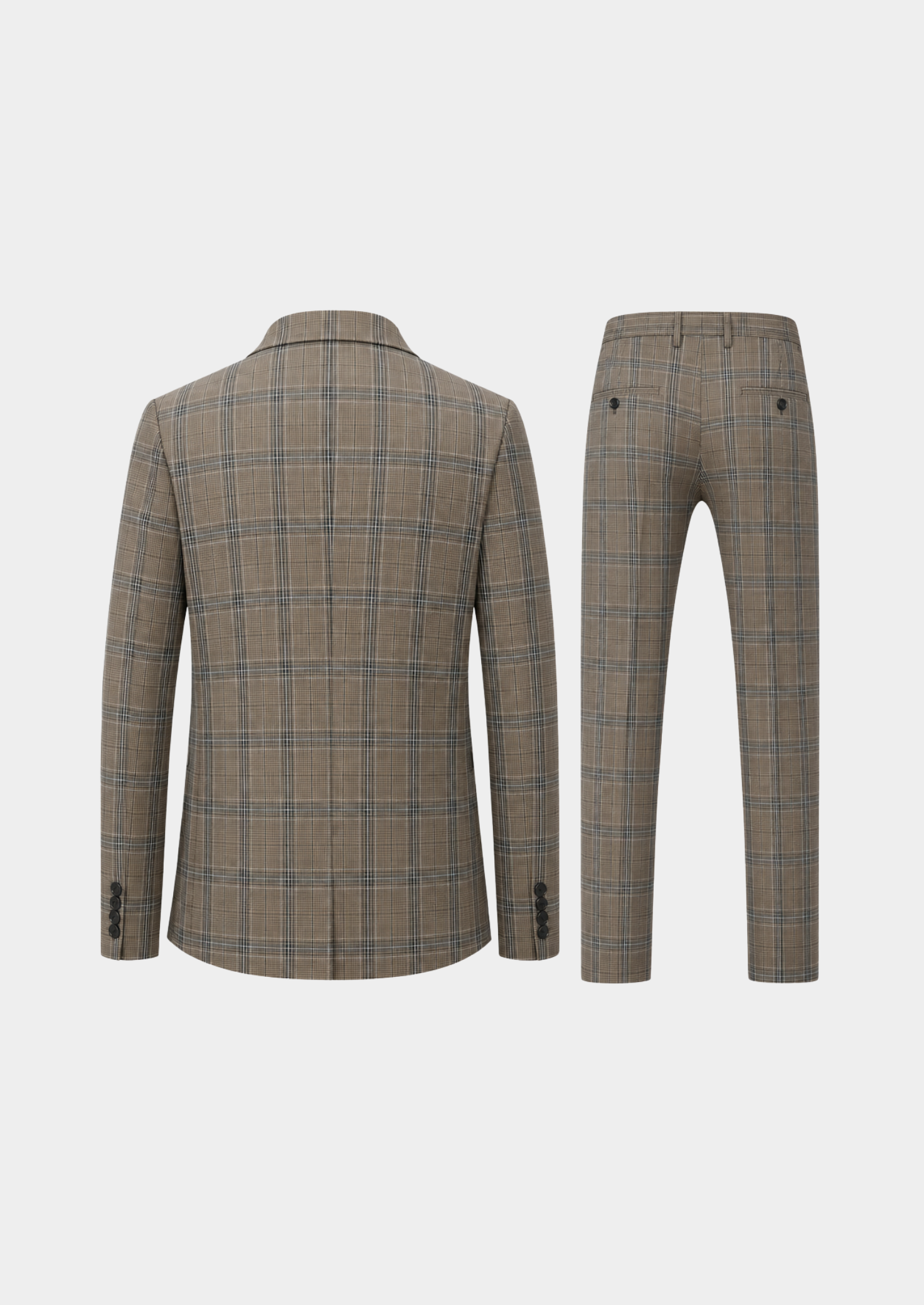 Men’s Striped Two-Piece Suit Set with Single-Breasted Blazer