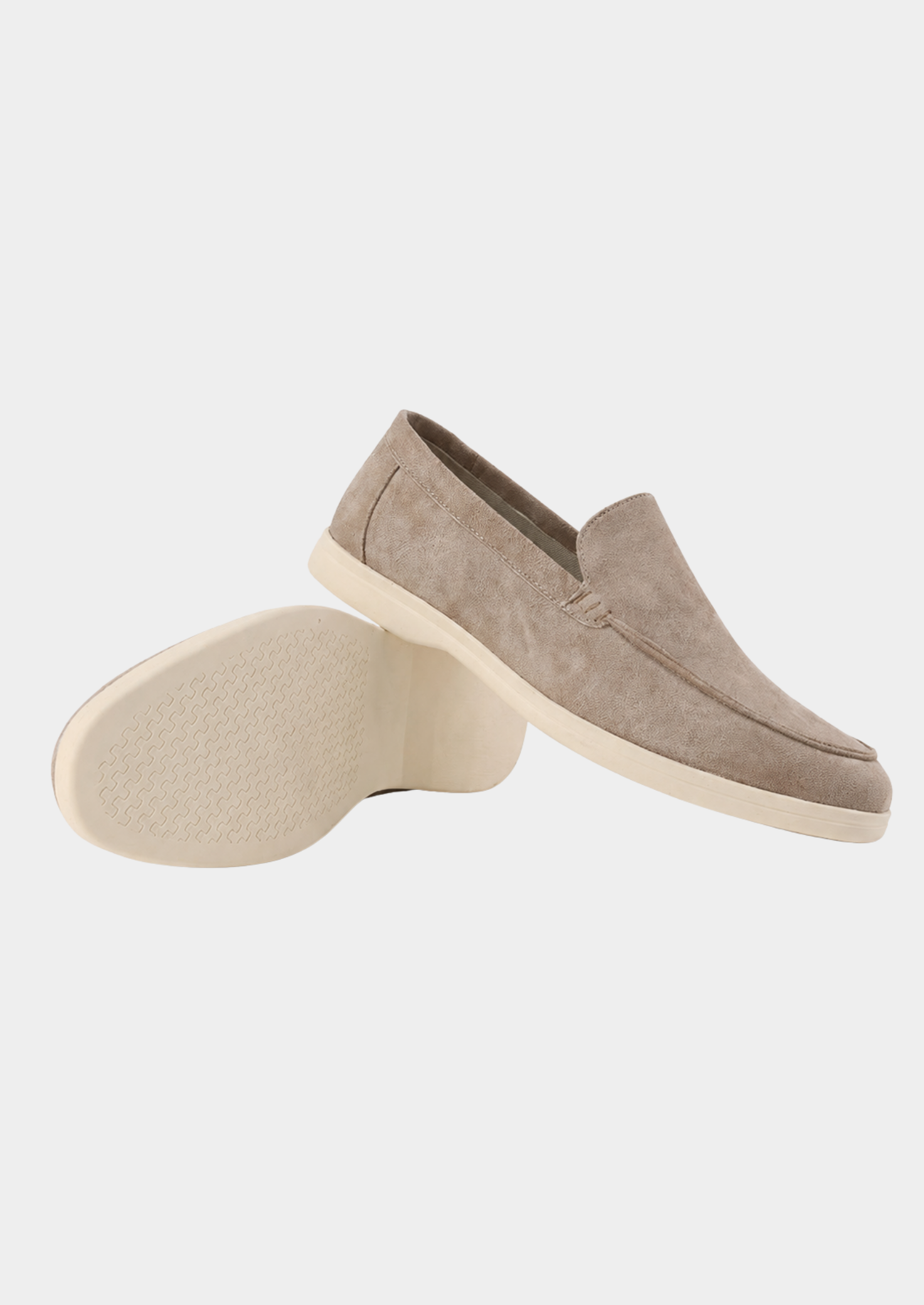 Men’s Suede Slip-On Loafers with Contrast Sole
