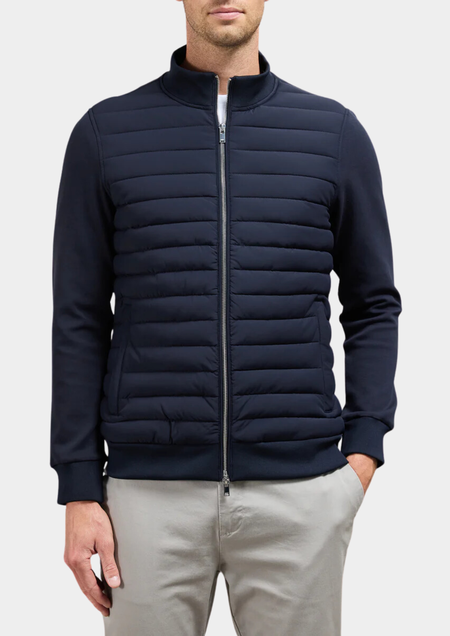 Men’s Summer Zip Jacket with Padded Front Panels