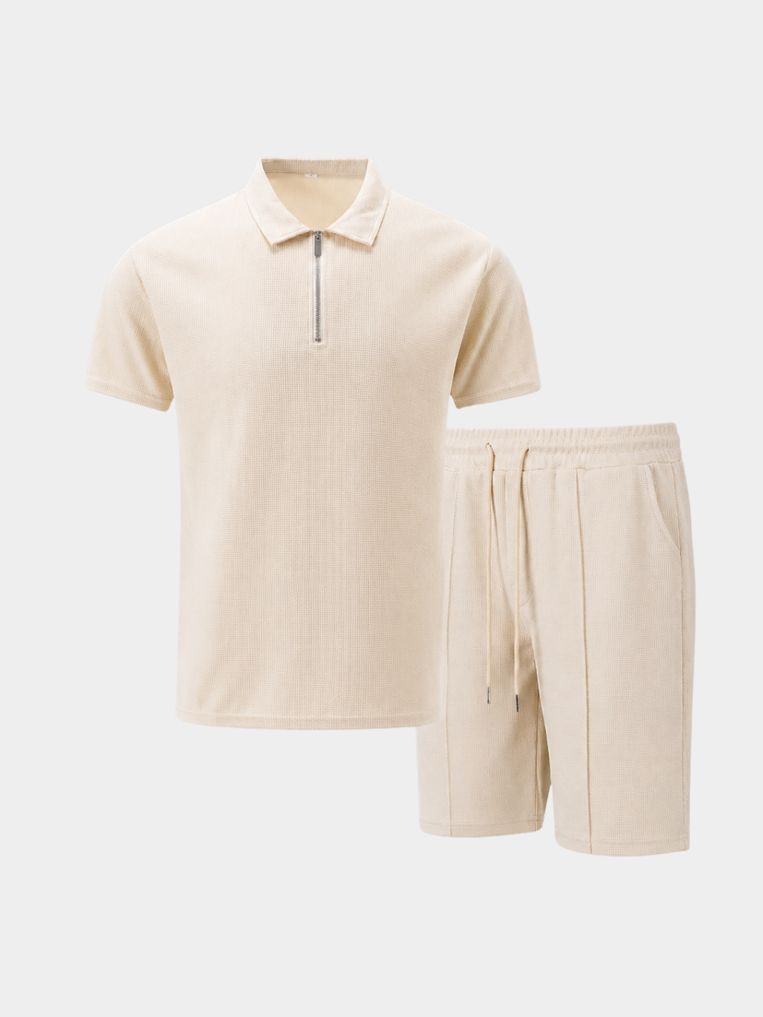 Men’s Summer Zip Polo and Shorts Set