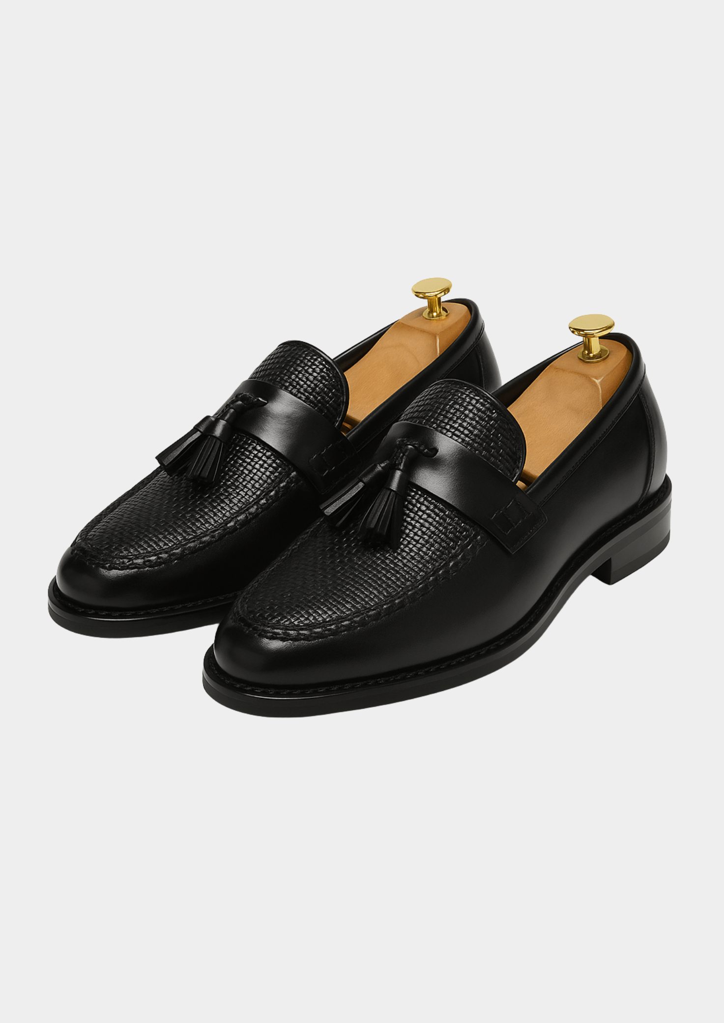 Men’s Tassel Loafers with Woven Texture