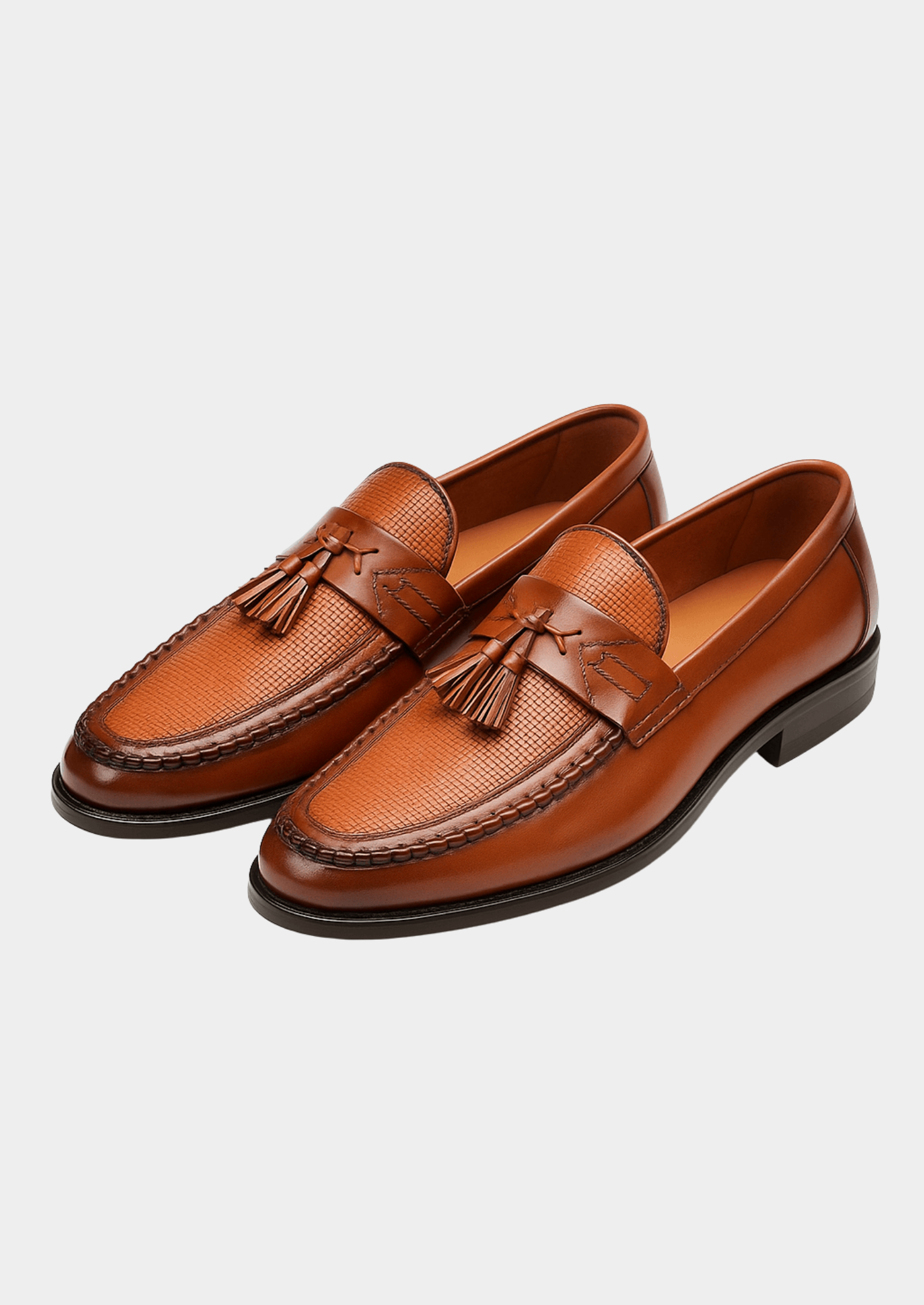 Men’s Tassel Loafers with Woven Texture