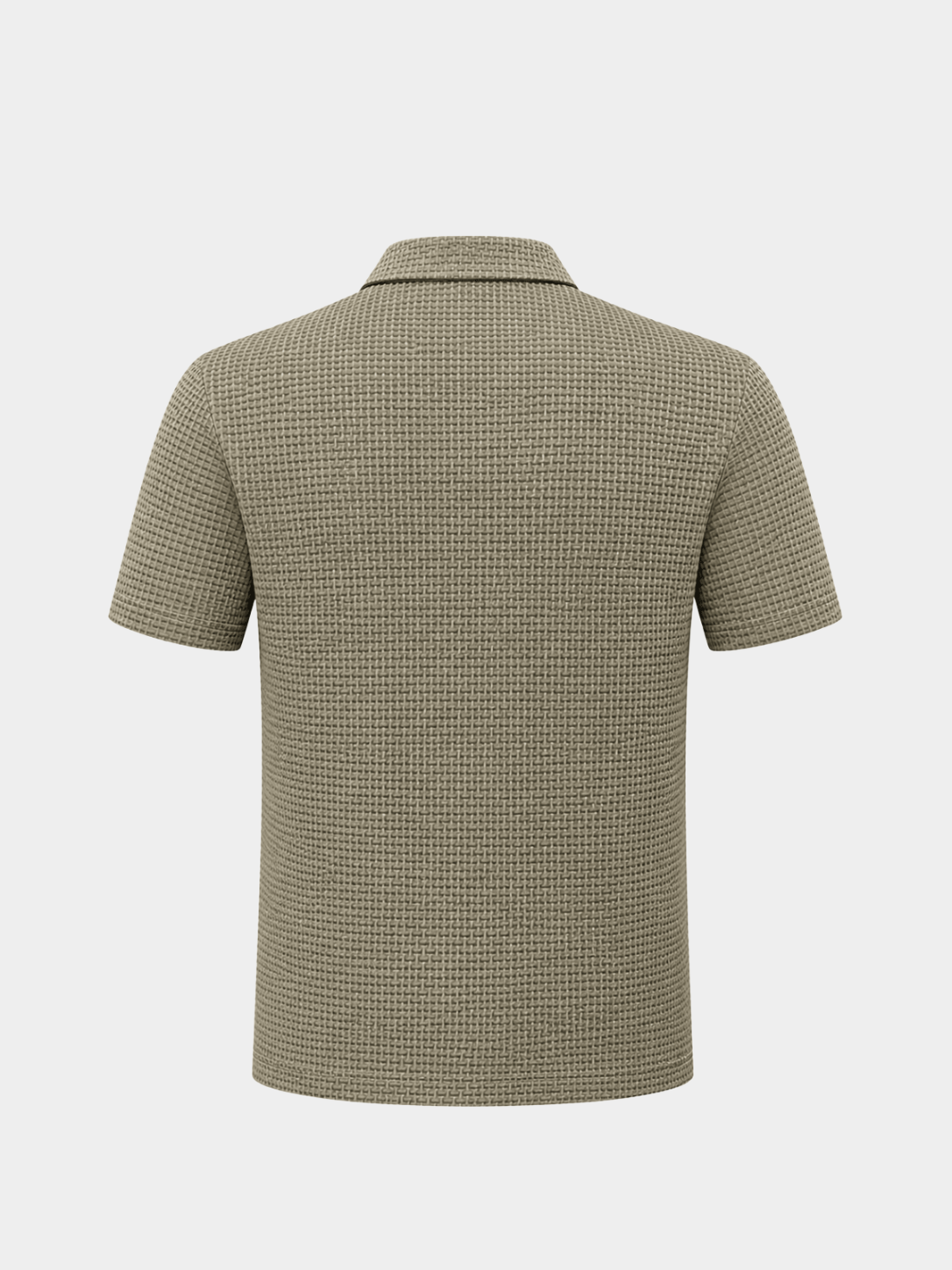 Men’s Textured Polo Shirt with Short Sleeves
